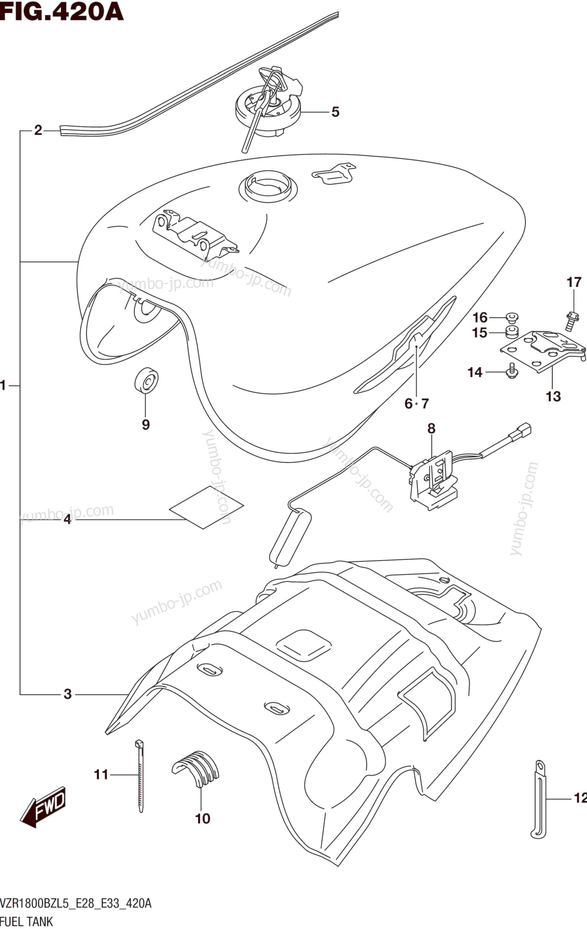 FUEL TANK (VZR1800BZL5 E28) для мотоциклов SUZUKI VZR1800BZ 2015 г.