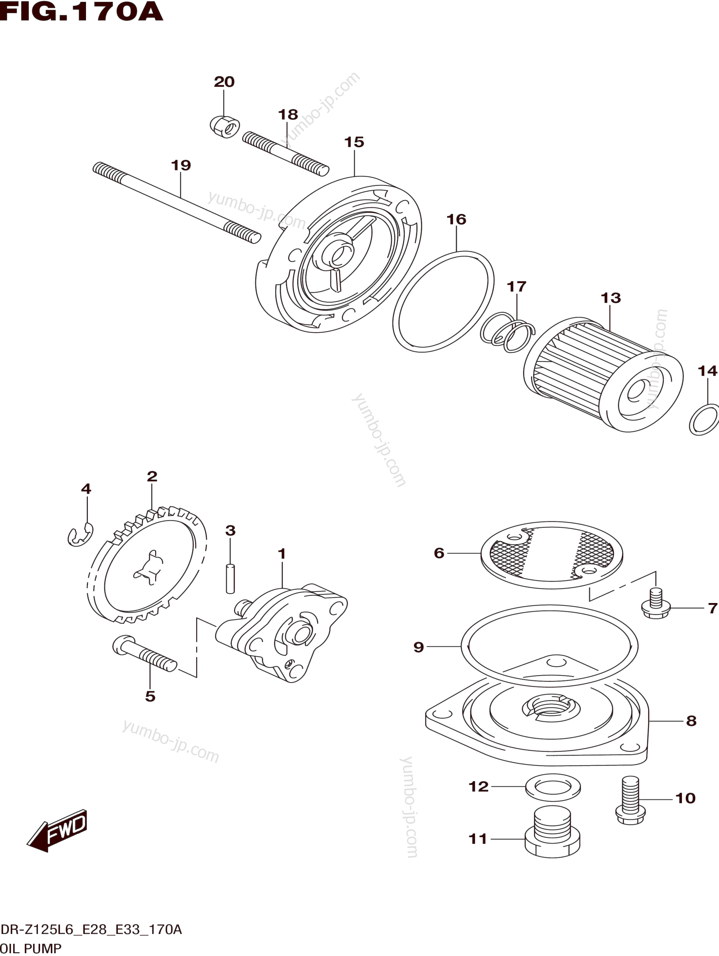 OIL PUMP for motorcycles SUZUKI DR-Z125L 2016 year