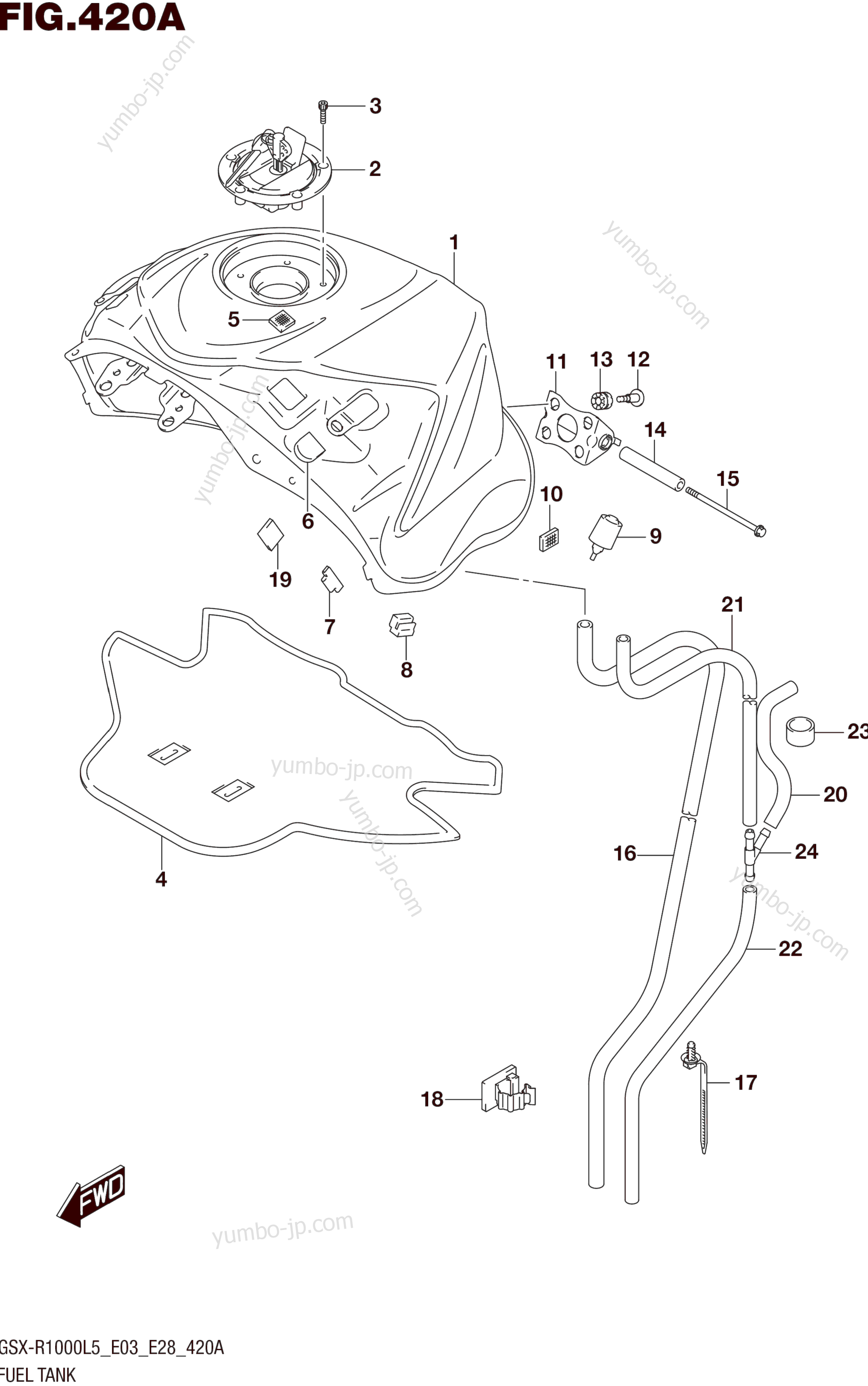 FUEL TANK (GSX-R1000L5 E03) для мотоциклов SUZUKI GSX-R1000 2015 г.