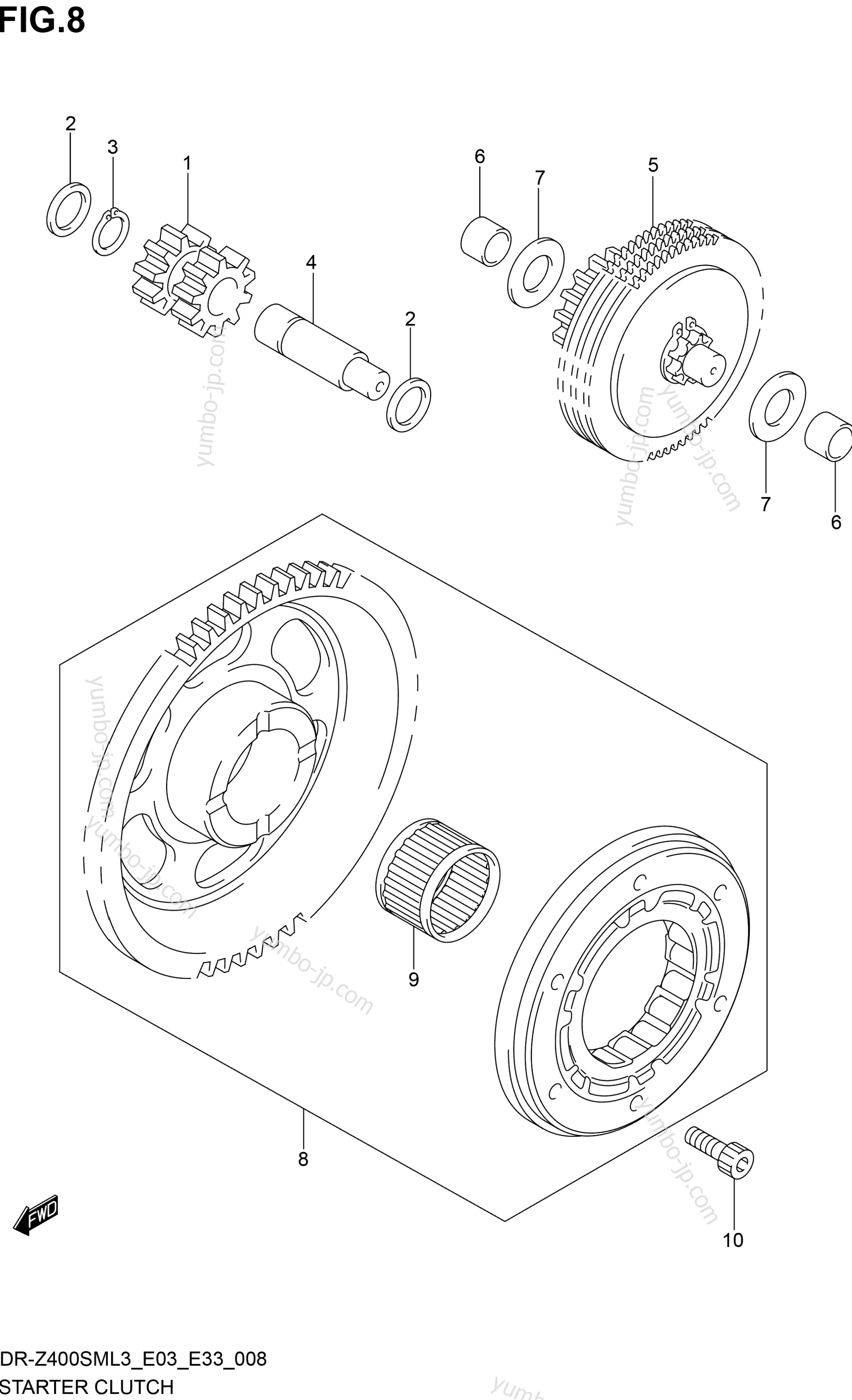 STARTER CLUTCH for motorcycles SUZUKI DR-Z400SM 2013 year