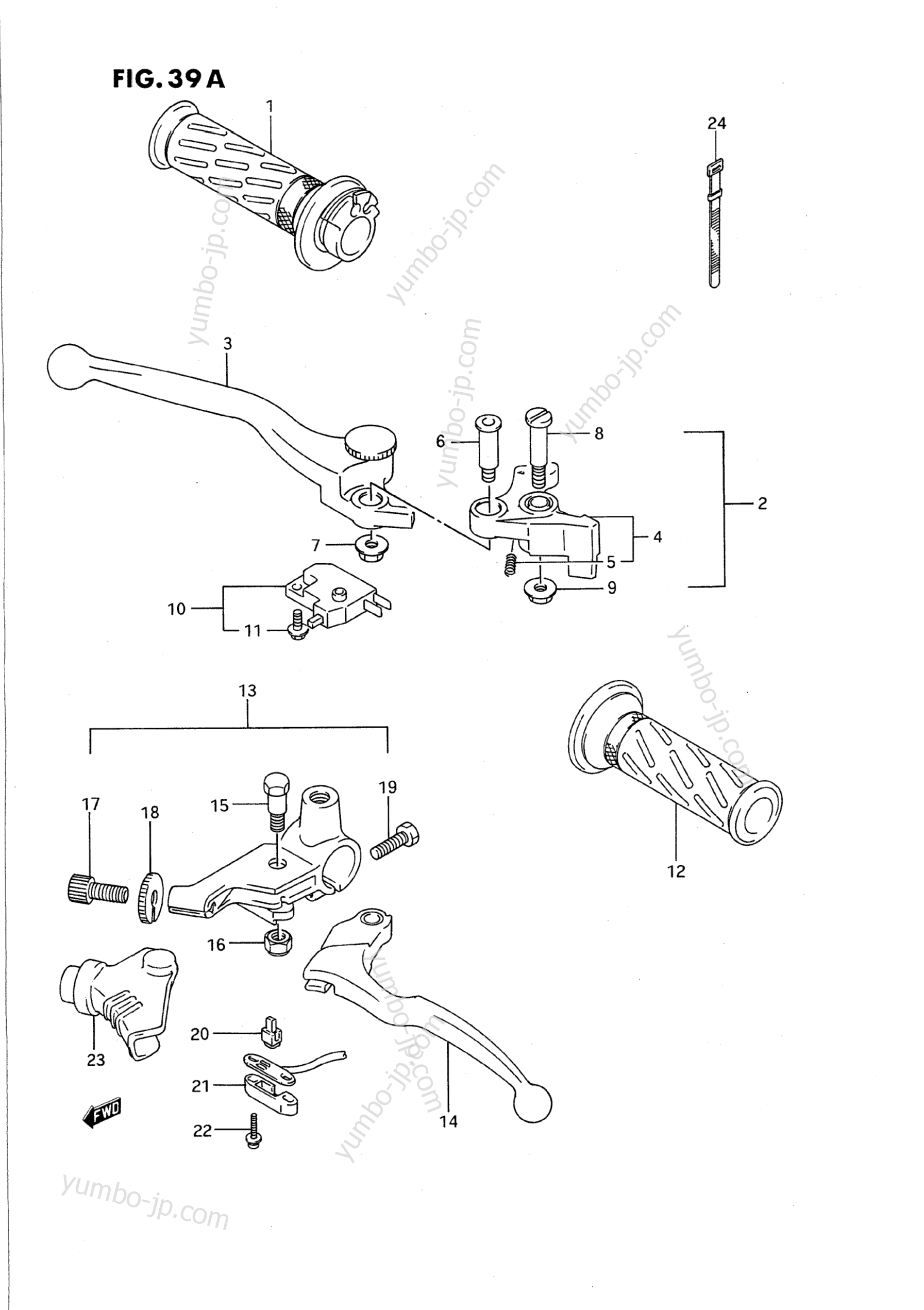 HANDLE LEVER (MODEL L/M/N/P/R/S/T) для мотоциклов SUZUKI GS500E 1992 г.