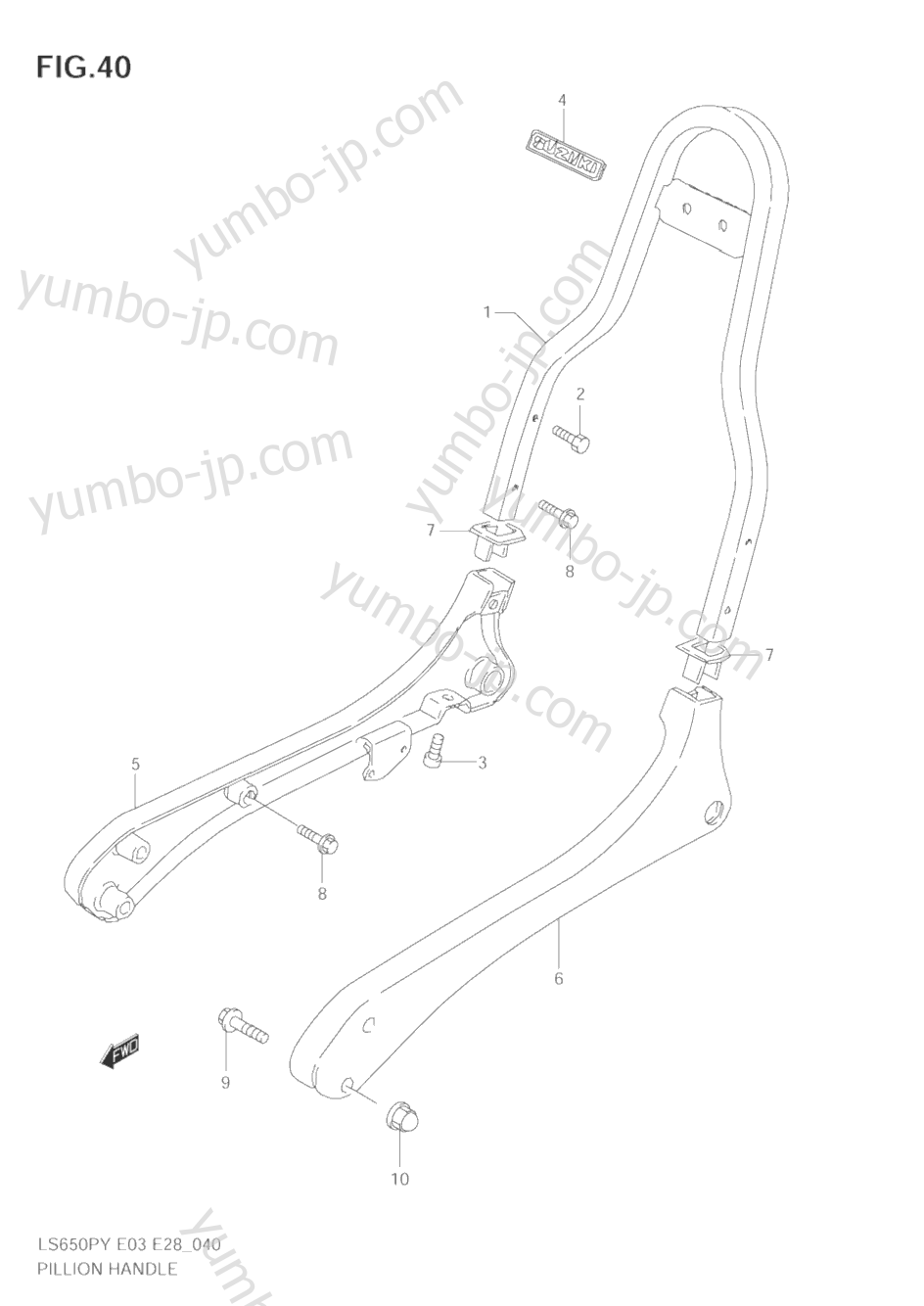 PILLION HANDLE for motorcycles SUZUKI Savage (LS650P) 2000 year