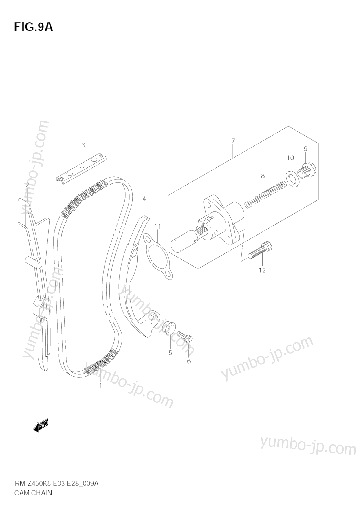 CAM CHAIN (MODEL K7) for motorcycles SUZUKI RM-Z450 2005 year