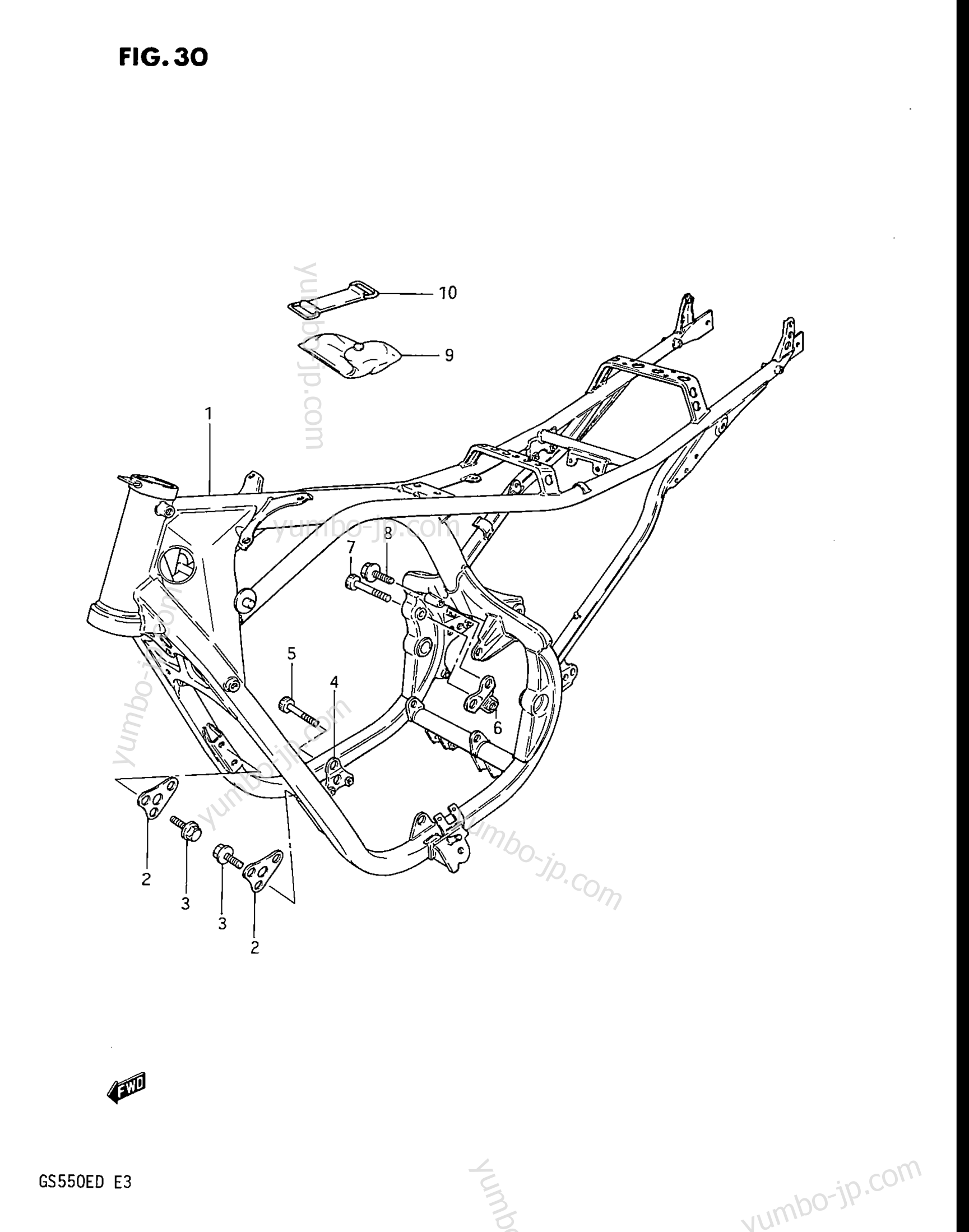 FRAME for motorcycles SUZUKI GS550E 1983 year