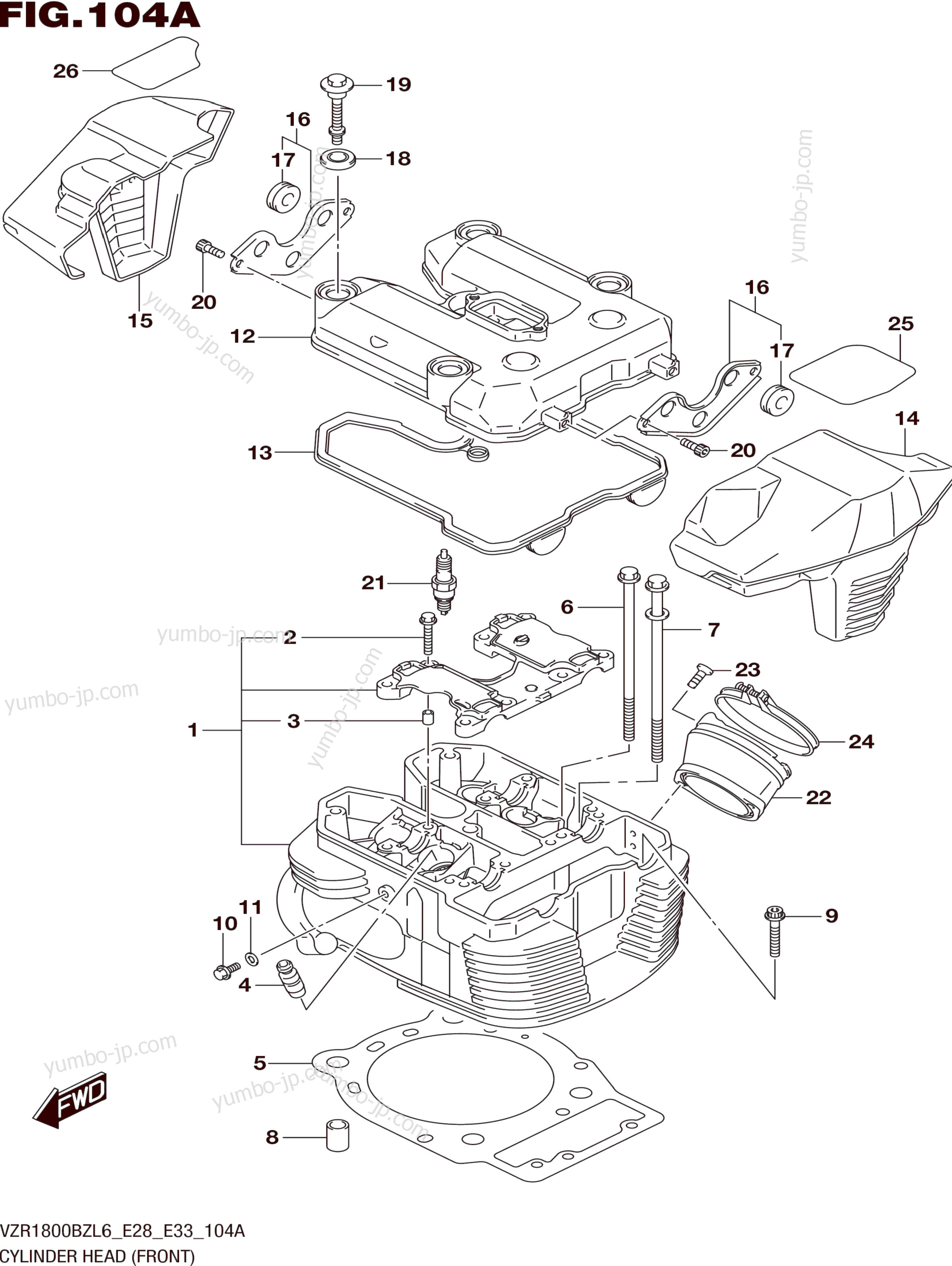 CYLINDER HEAD (FRONT) для мотоциклов SUZUKI VZR1800-BZ 2016 г.