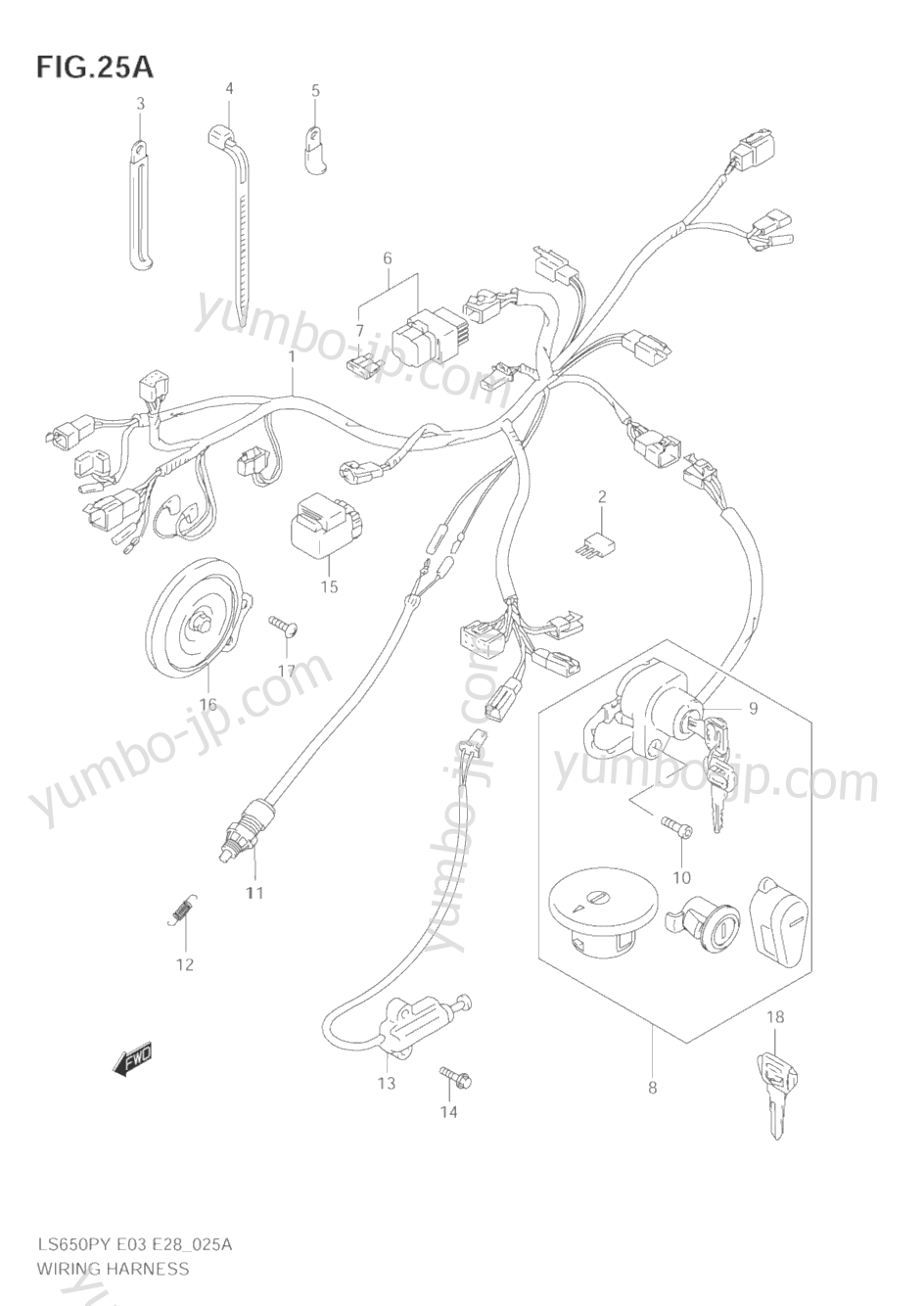 WIRING HARNESS (MODEL K4) for motorcycles SUZUKI Savage (LS650P) 1999 year