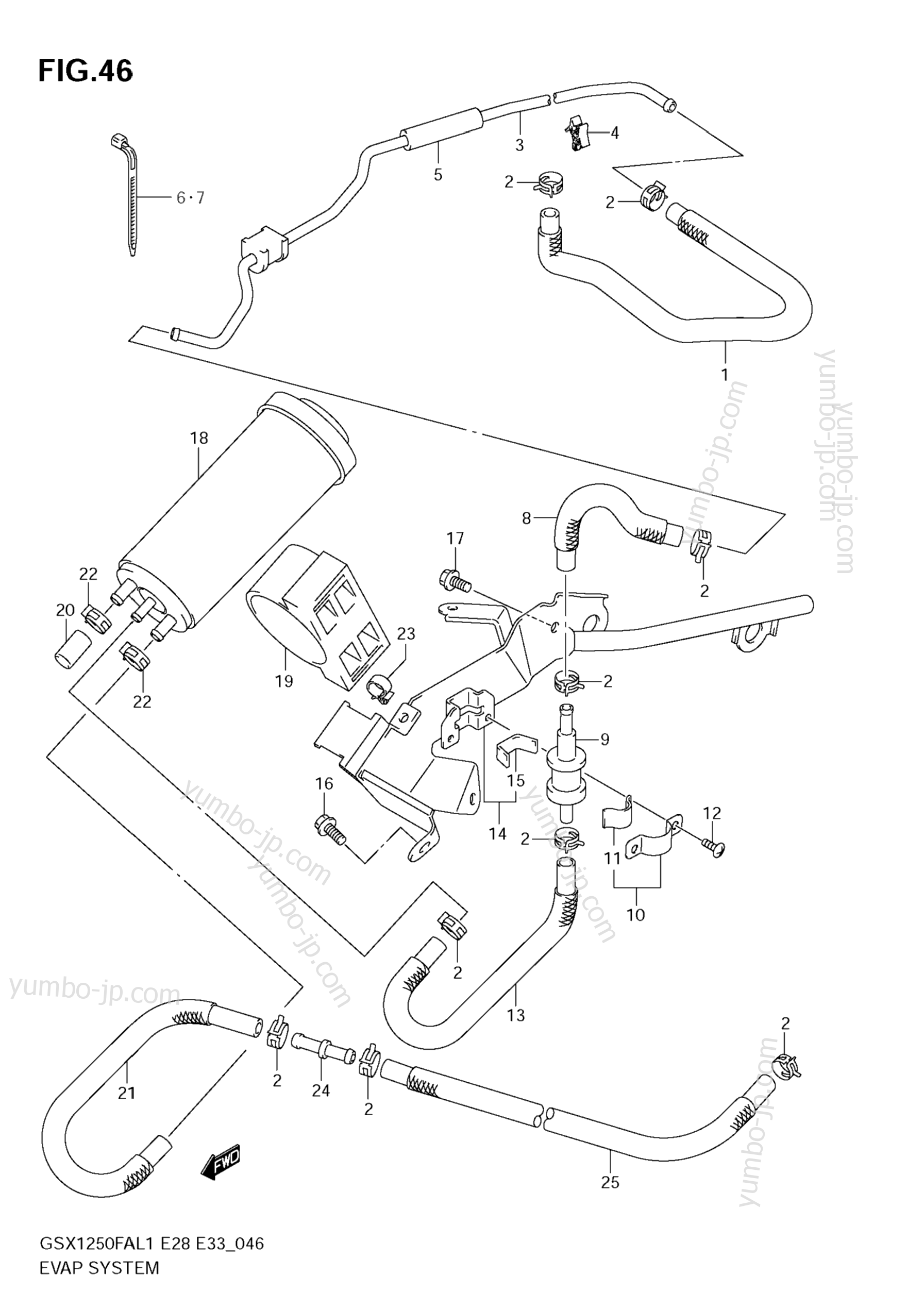 EVAP SYSTEM (E33) for motorcycles SUZUKI GSX1250FA 2011 year