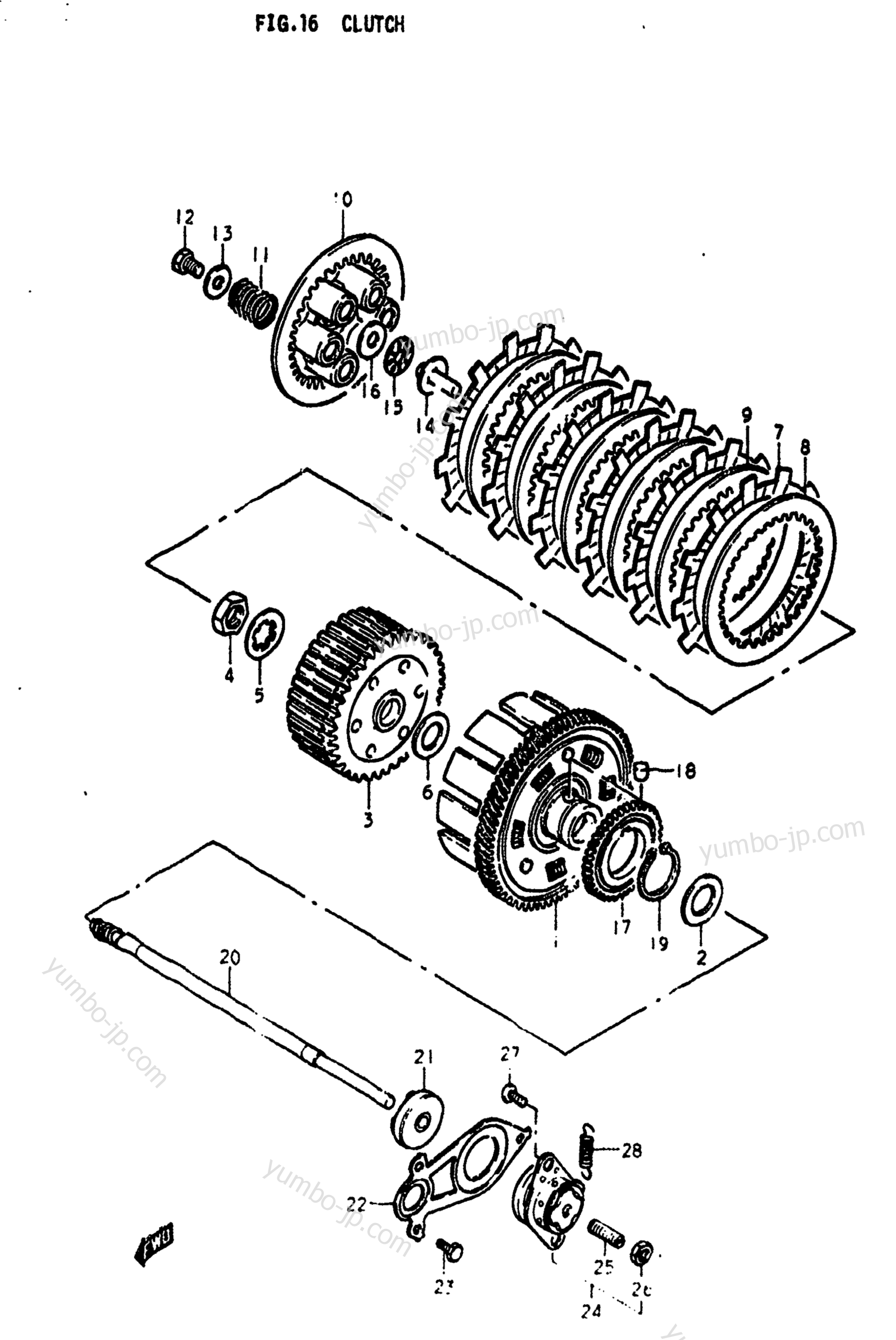 Устройство сцепления для мотоциклов SUZUKI GS425-E 1979 г.