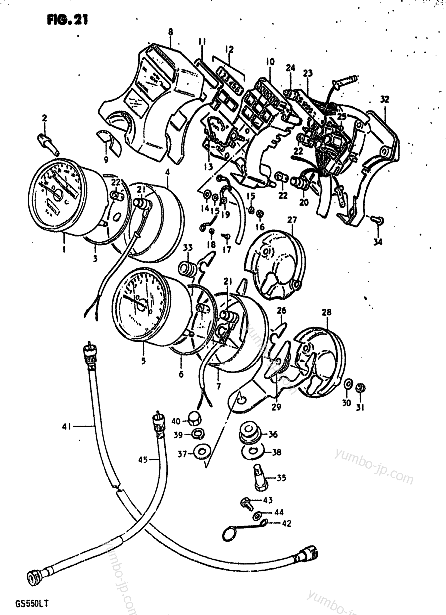 Speedometer - Tachometer for motorcycles SUZUKI GS550L 1980 year