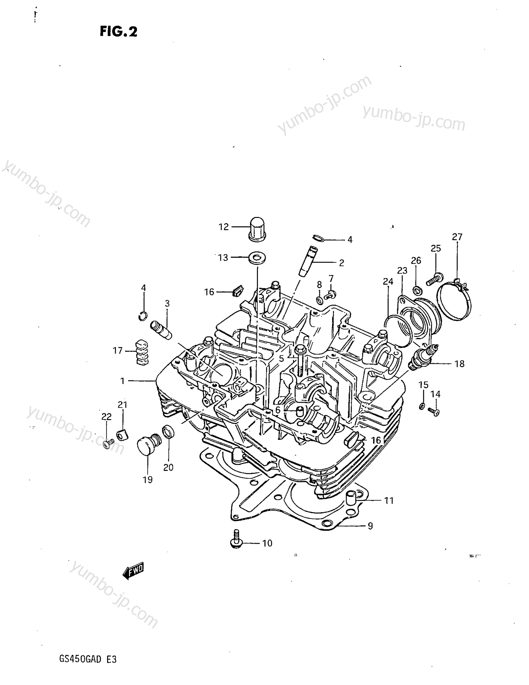 CYLINDER HEAD for motorcycles SUZUKI GS450GA 1983 year