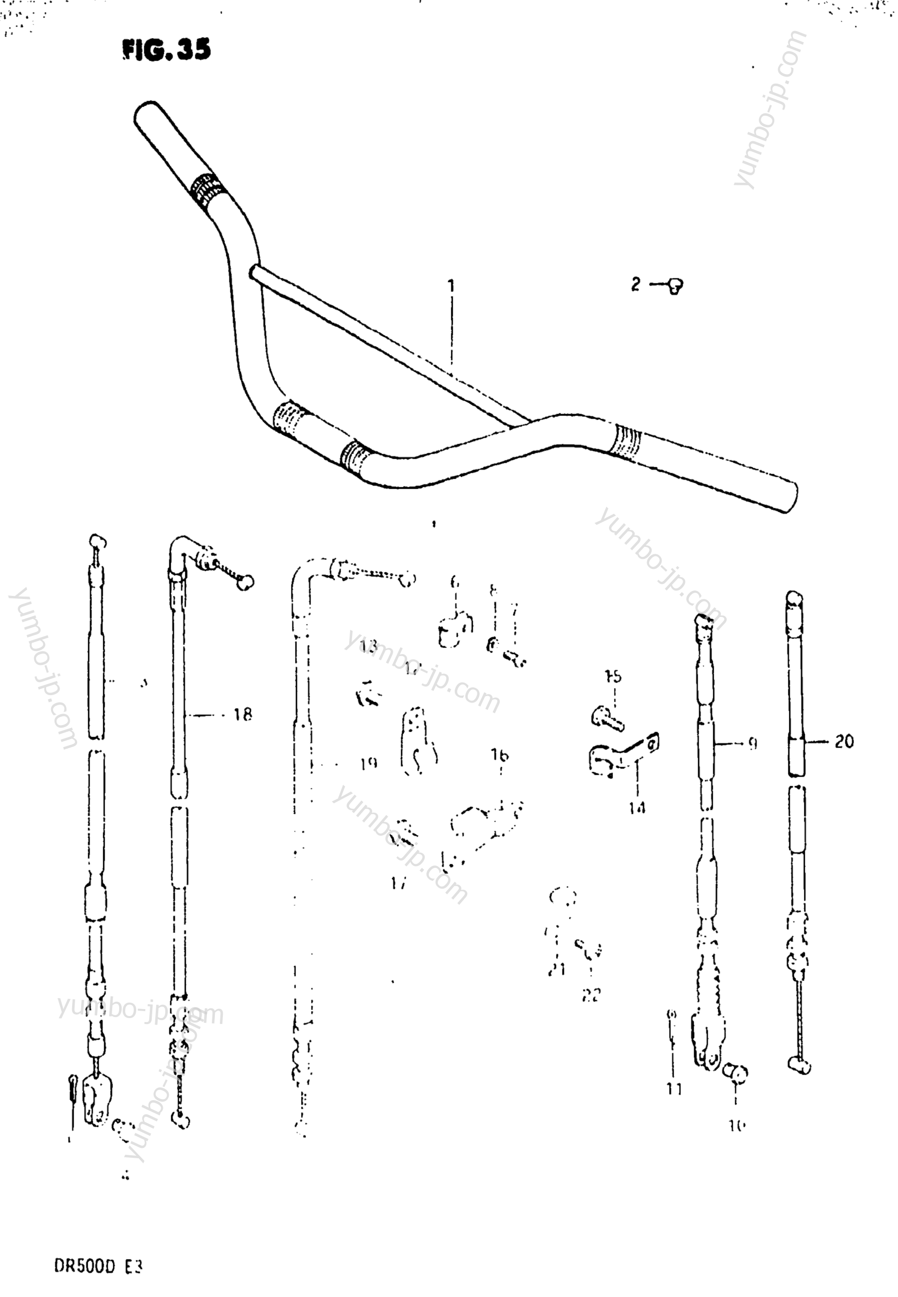 HANDLEBAR for motorcycles SUZUKI DR500 1983 year