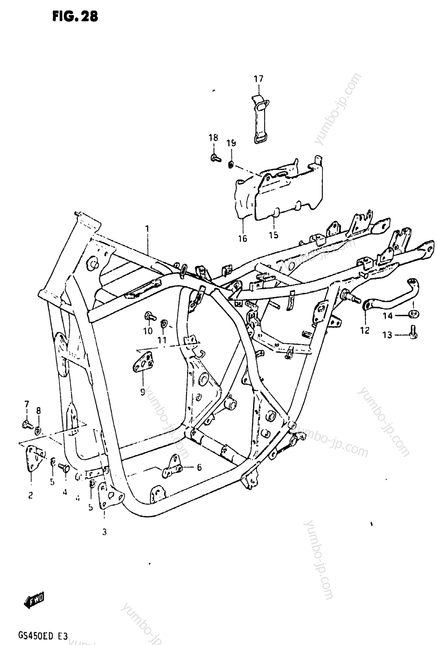 FRAME for motorcycles SUZUKI GS450E 1983 year