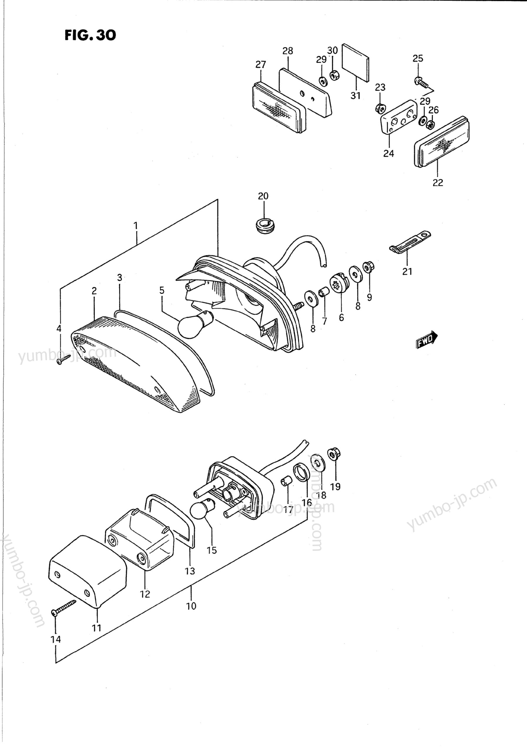 REAR COMBINATION LAMP для мотоциклов SUZUKI Intruder (VS1400GLP) 1988 г.