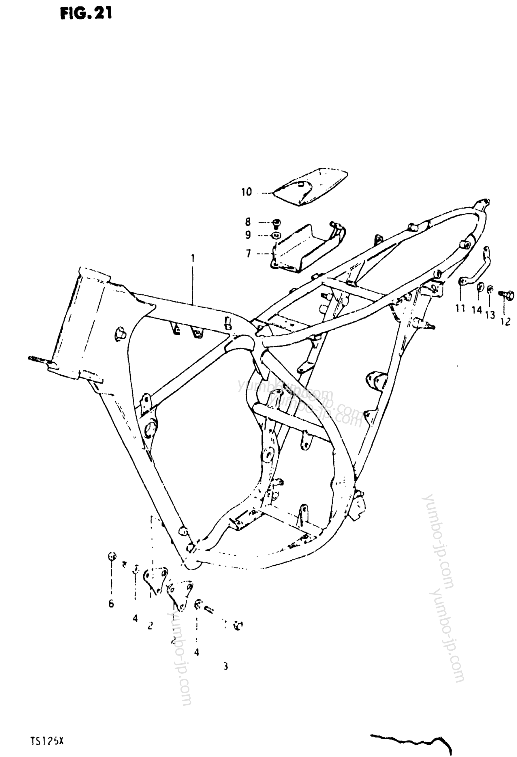 FRAME for motorcycles SUZUKI TS125 1980 year
