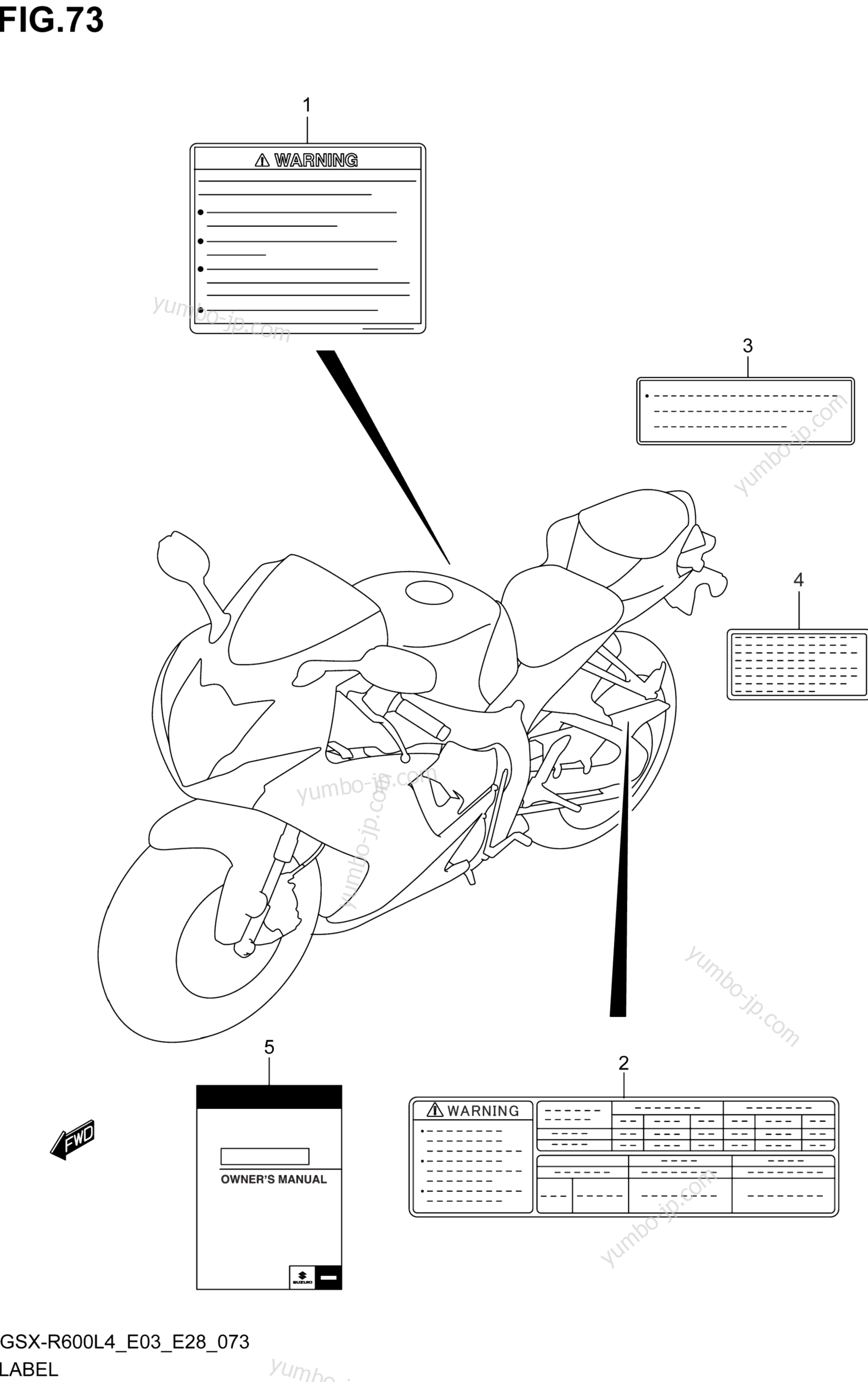 LABEL (GSX-R600L4 E03) для мотоциклов SUZUKI GSX-R600 2014 г.