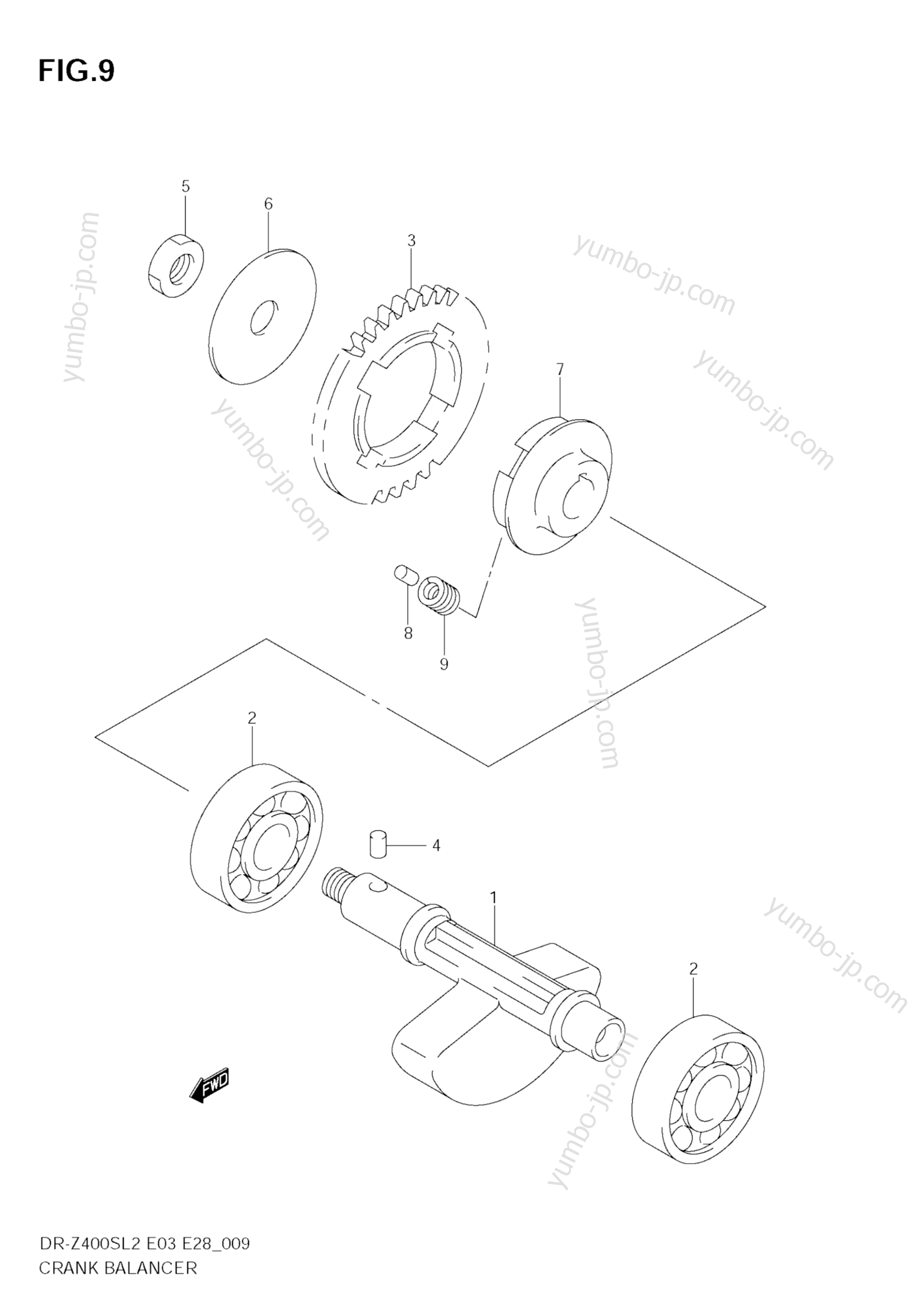 Crank Balancer for motorcycles SUZUKI DR-Z400S 2012 year