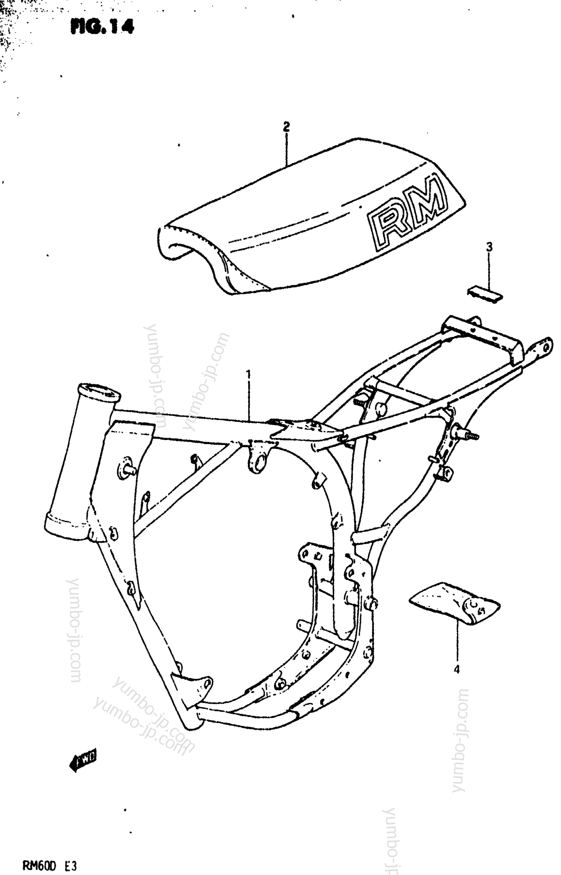 FRAME - SEAT for motorcycles SUZUKI RM60 1983 year