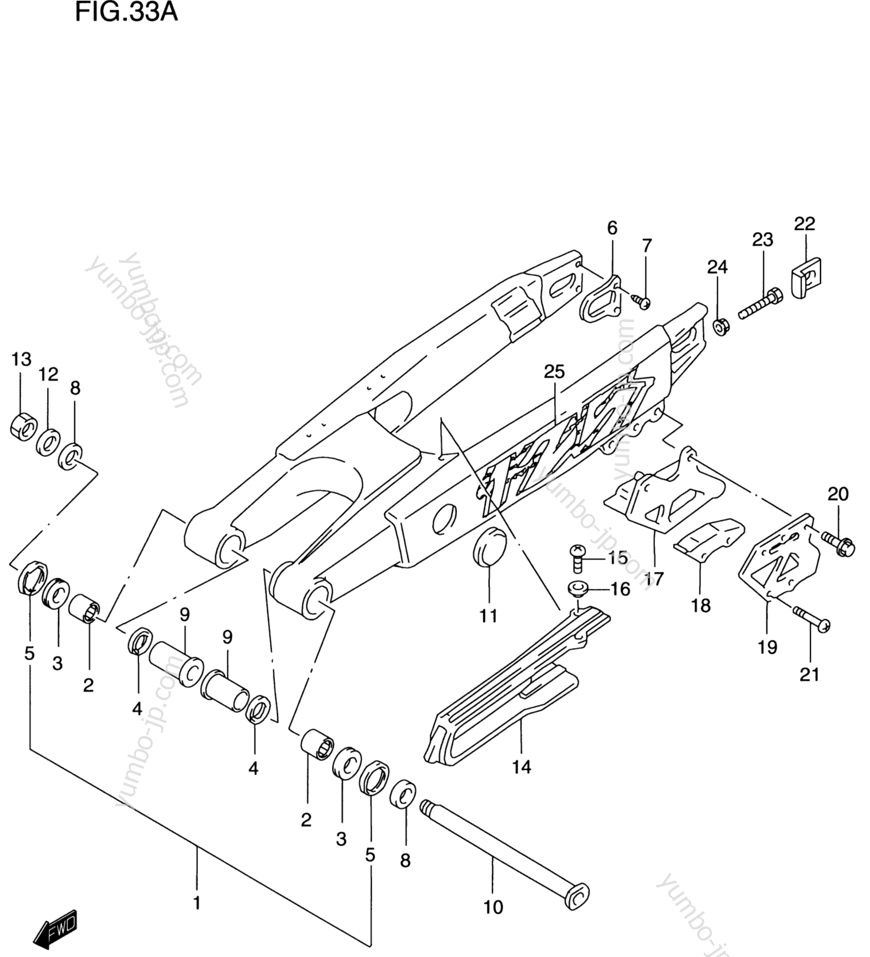 REAR SWINGING ARM (MODEL V) for motorcycles SUZUKI RM125 2000 year