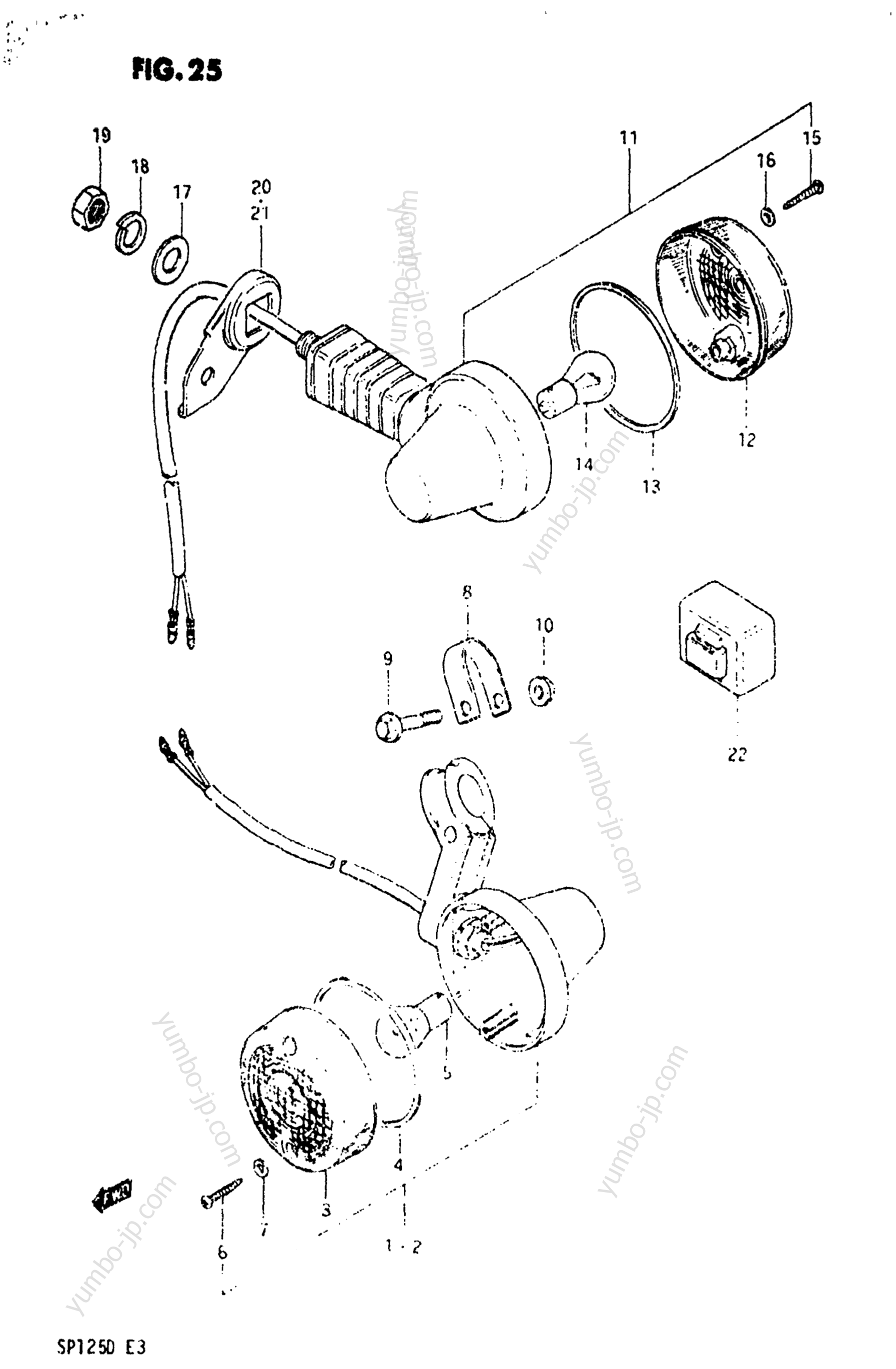 TURN SIGNAL LAMP for motorcycles SUZUKI SP125 1982 year