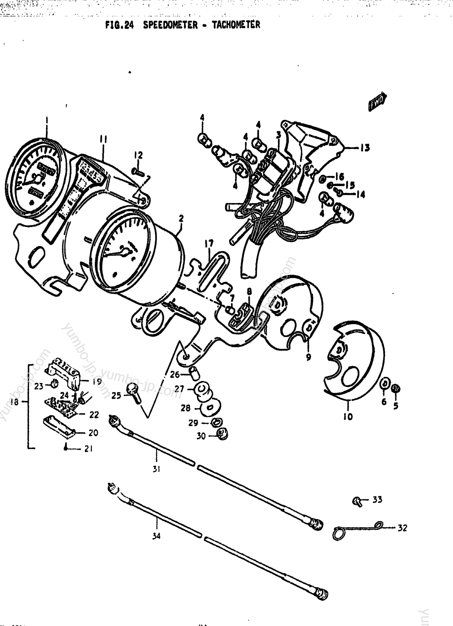Speedometer - Tachometer for motorcycles SUZUKI GS425 1979 year