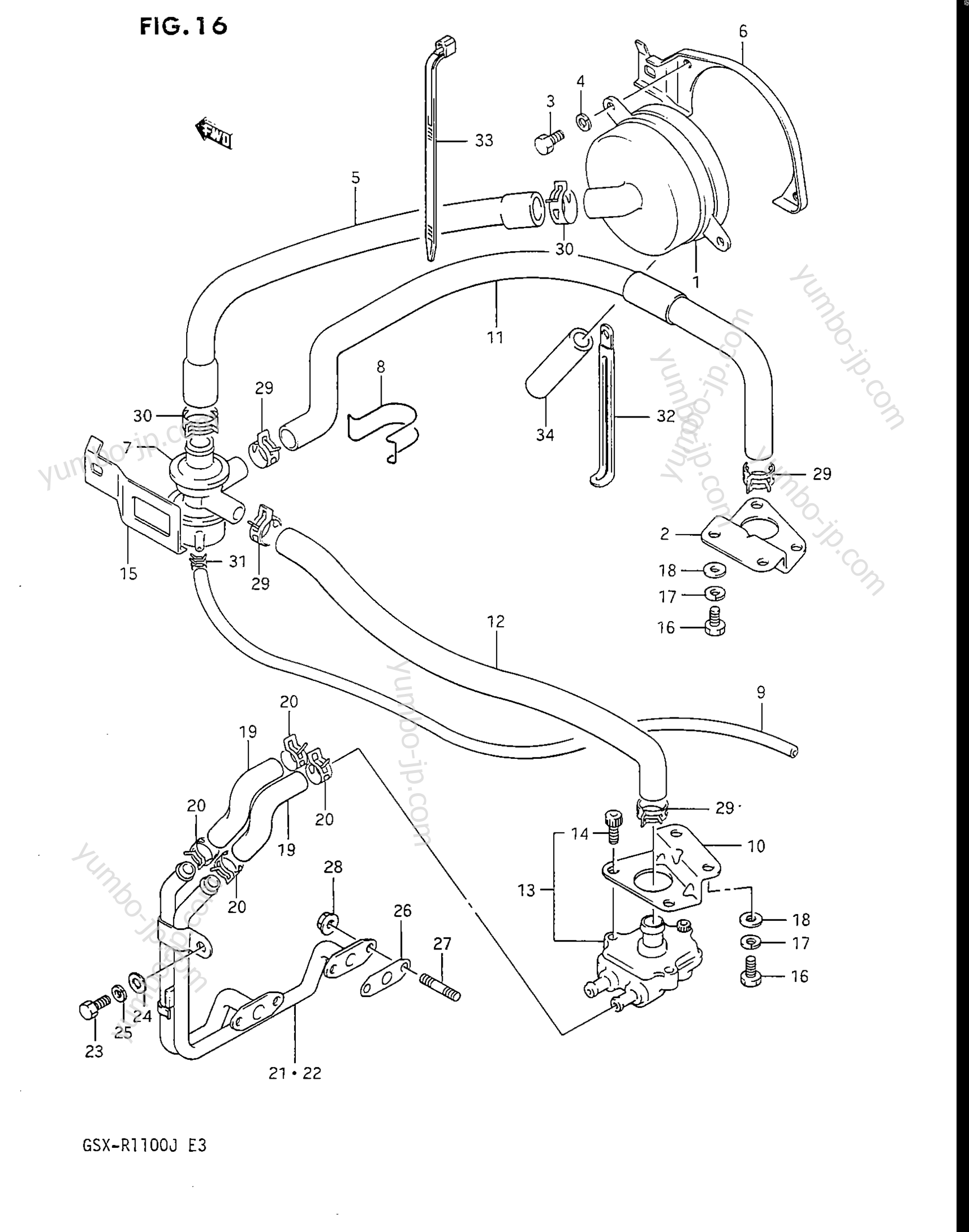 SECOND AIR (MODEL J CALIFORNIA ONLY) для мотоциклов SUZUKI GSX-R1100 1987 г.