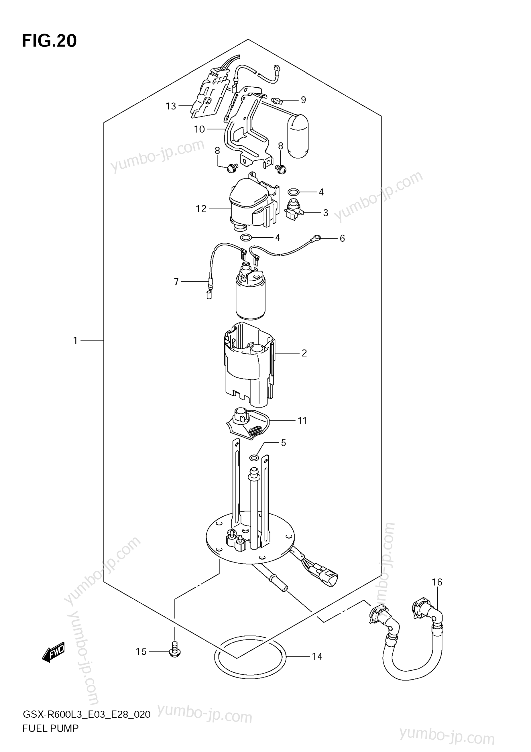 FUEL PUMP for motorcycles SUZUKI GSX-R600 2013 year