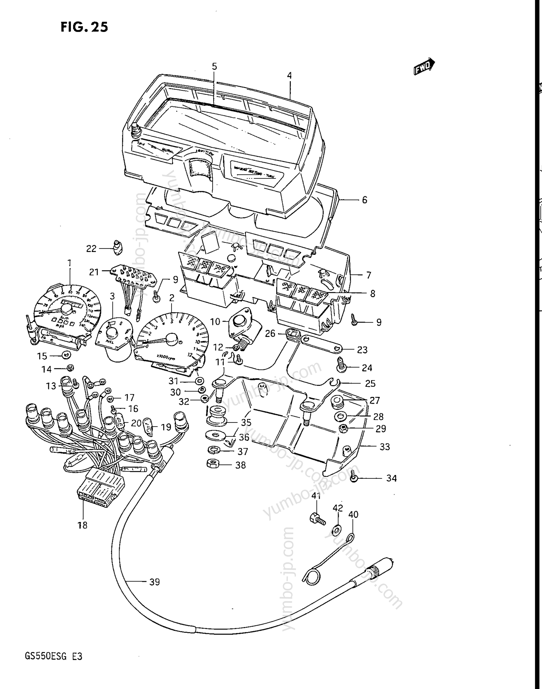 SPEEDOMETER - TACHOMETER (GS550ES3/ESE/ESF/ESG) для мотоциклов SUZUKI GS550ESF 1986 г.