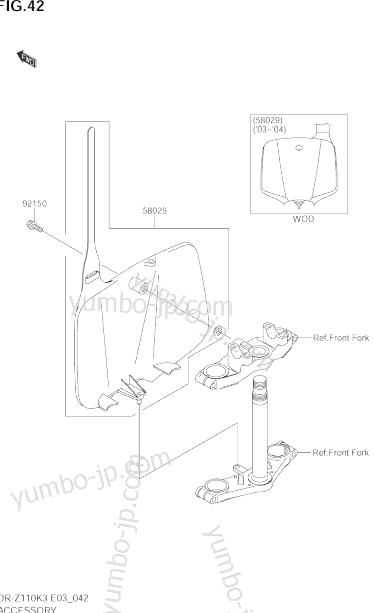 ACCESSORY for motorcycles SUZUKI DR-Z110 2005 year