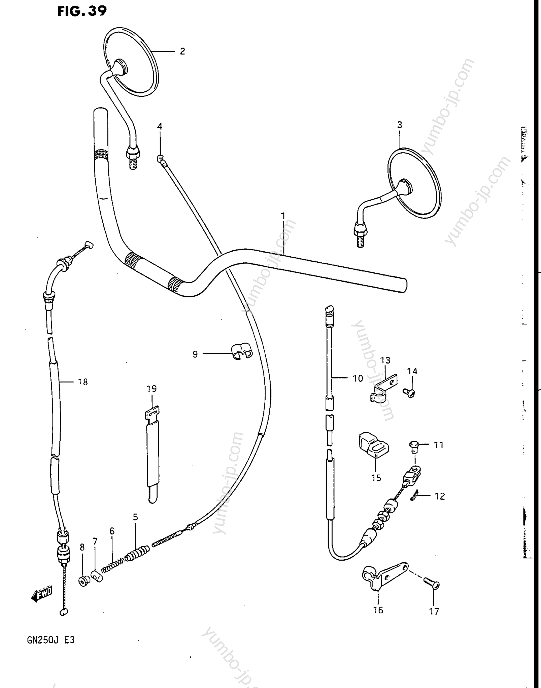 Румпель (рукоятка управления) для мотоциклов SUZUKI 1985, (GN250) 1988 г.