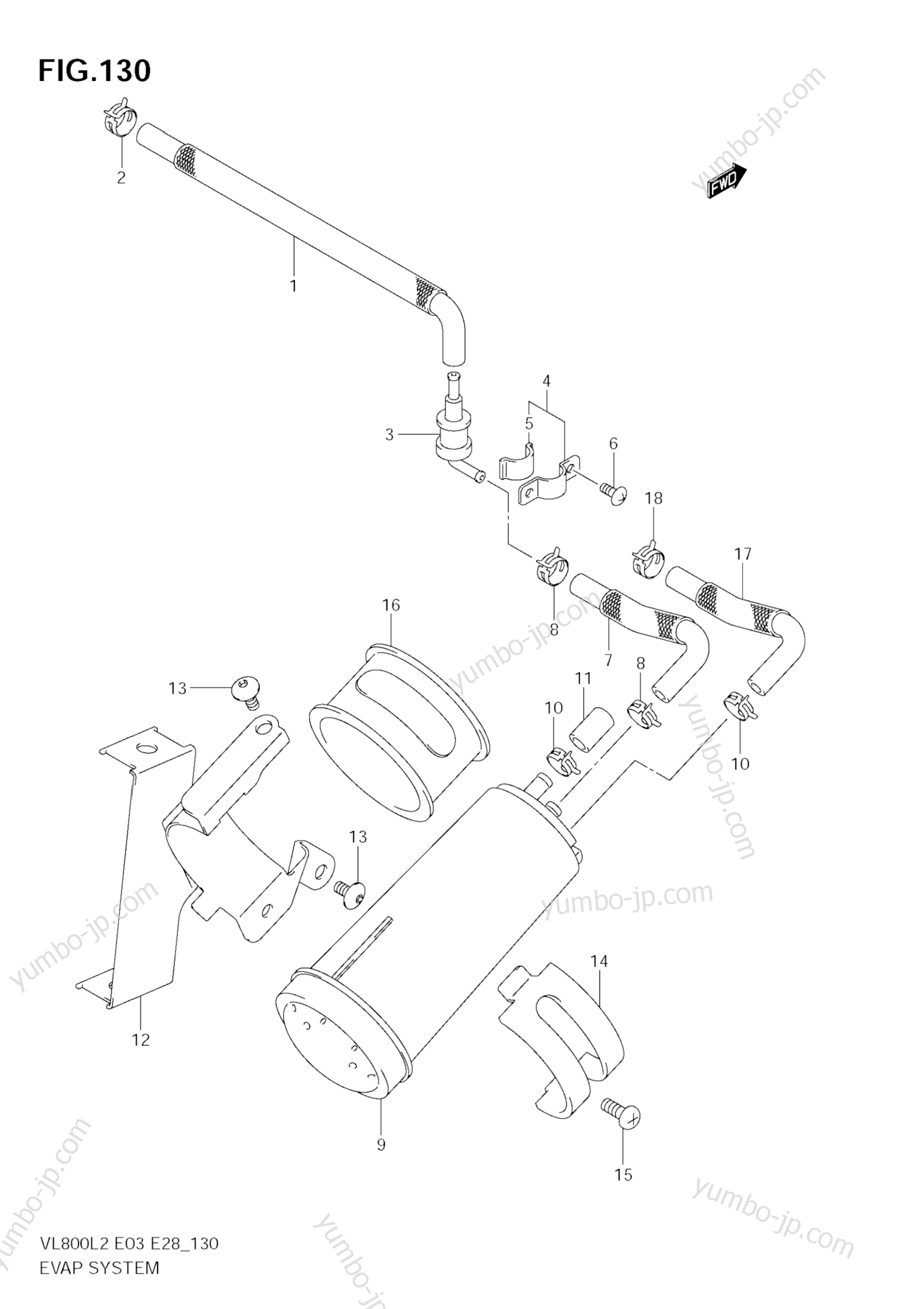 EVAP SYSTEM (VL800C  E33) для мотоциклов SUZUKI Boulevard C50 (VL800C) 2012 г.