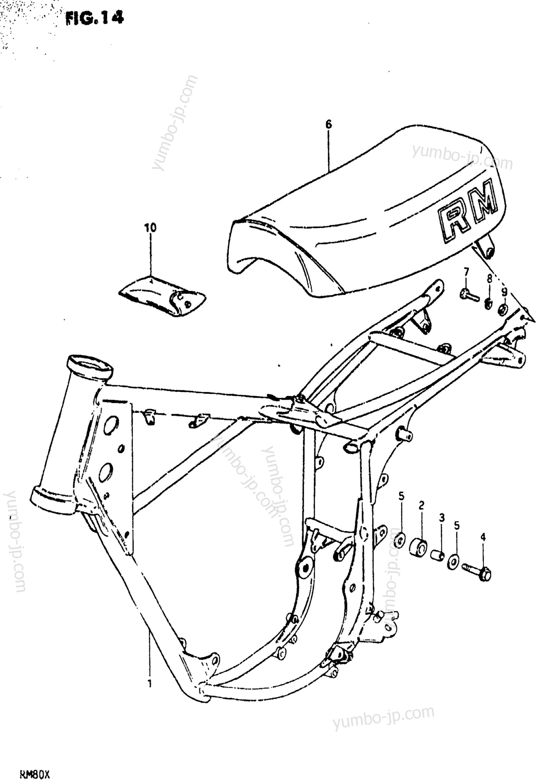 FRAME - SEAT for motorcycles SUZUKI RM80 1980 year