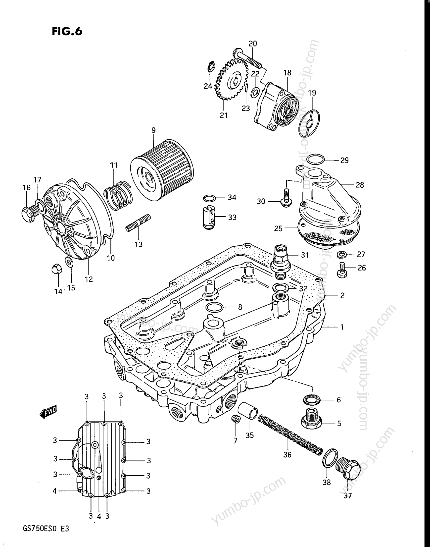 Oil Pump - Oil Filter для мотоциклов SUZUKI GS750ES 1983 г.