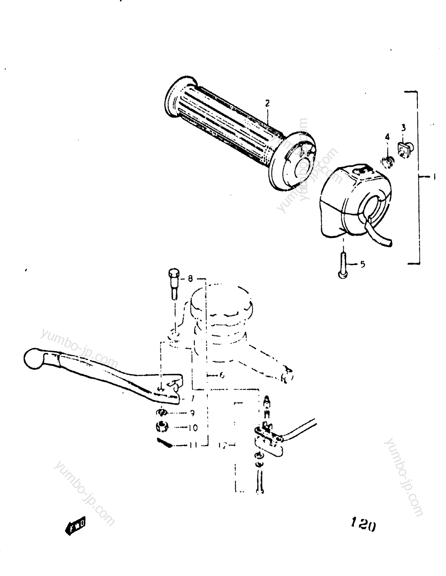 RH HANDLE SWITCH (GS400B) для мотоциклов SUZUKI GS400 1977 г.