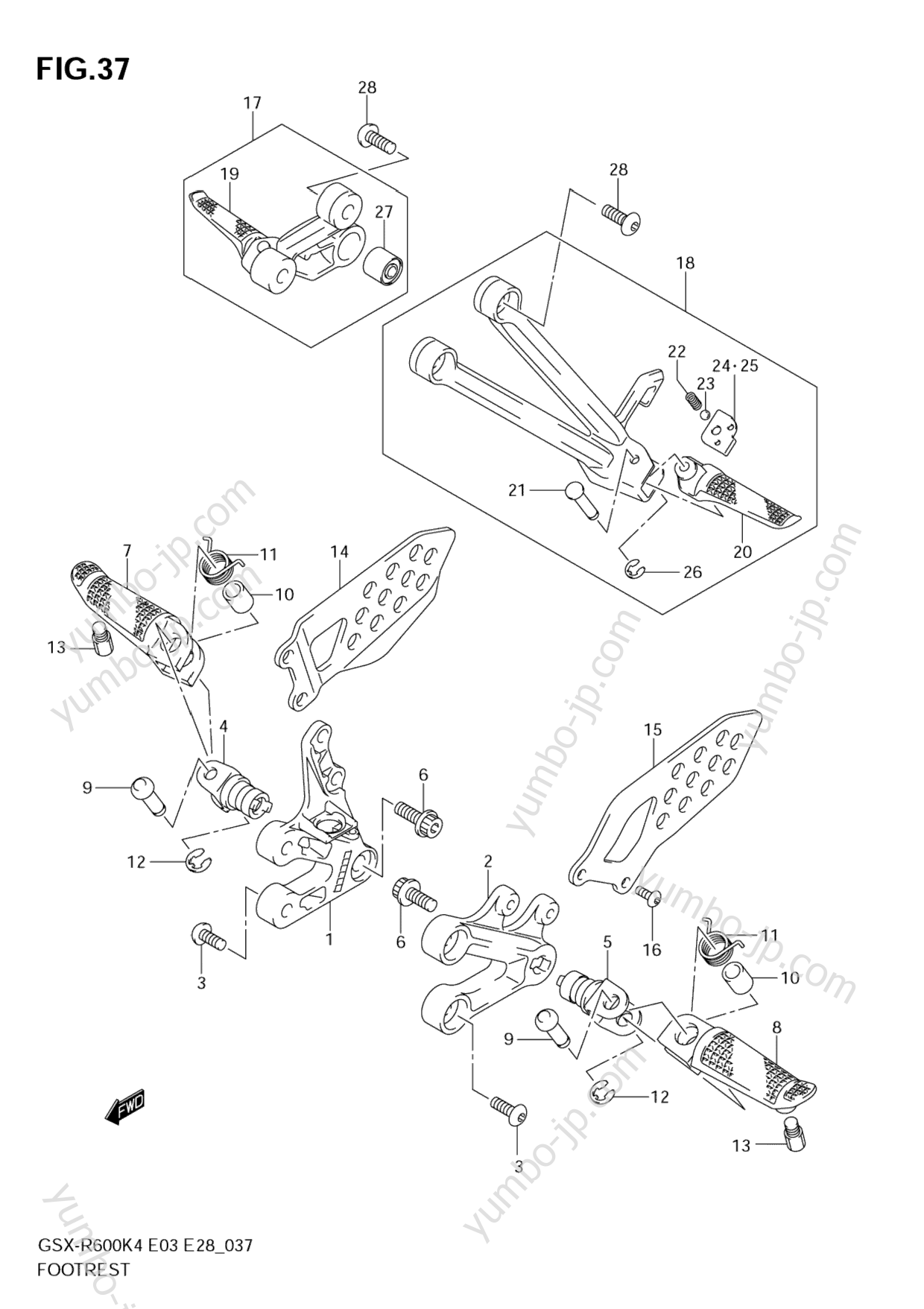 Footrest для мотоциклов SUZUKI GSX-R600 2004 г.