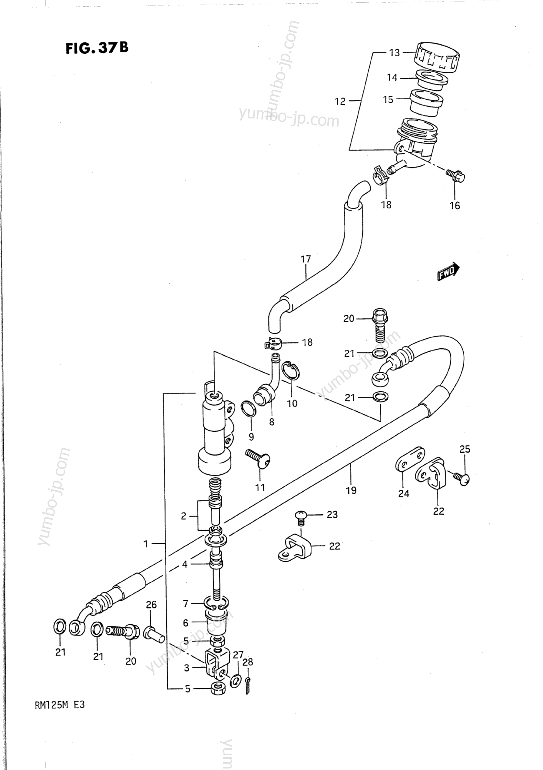 REAR MASTER CYLINDER (MODEL M) для мотоциклов SUZUKI RM125 1991 г.