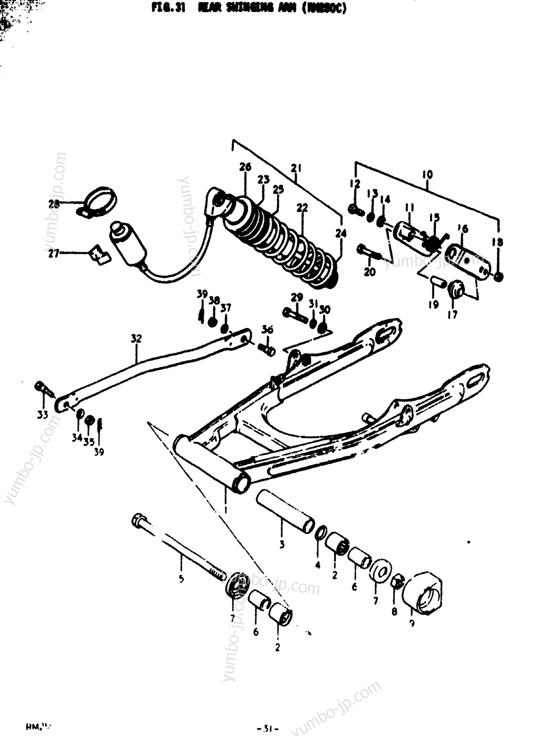 REAR SWINGING ARM (RM250C) для мотоциклов SUZUKI RM250 1978 г.