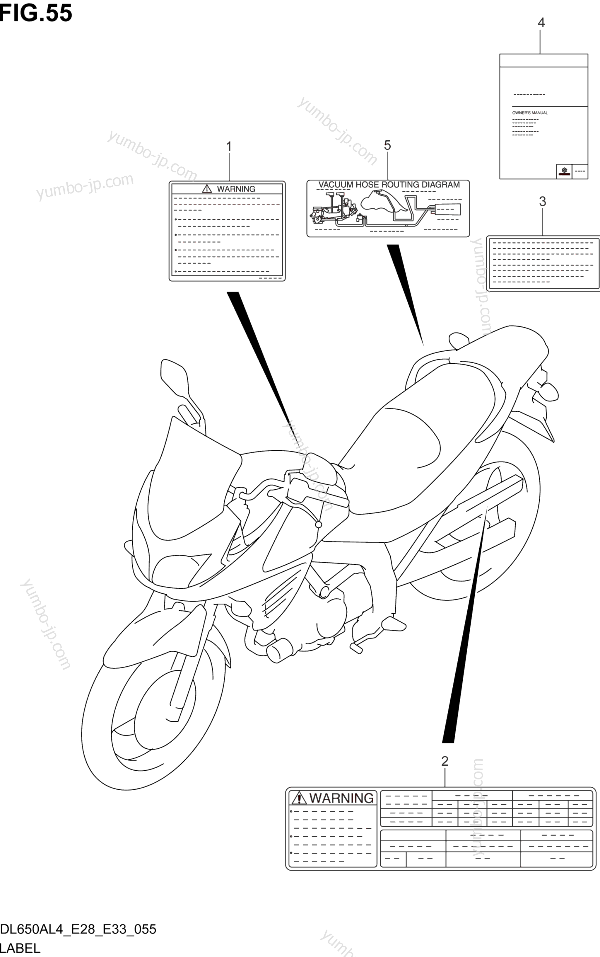 LABEL (DL650AL4 E33) for motorcycles SUZUKI DL650A 2014 year