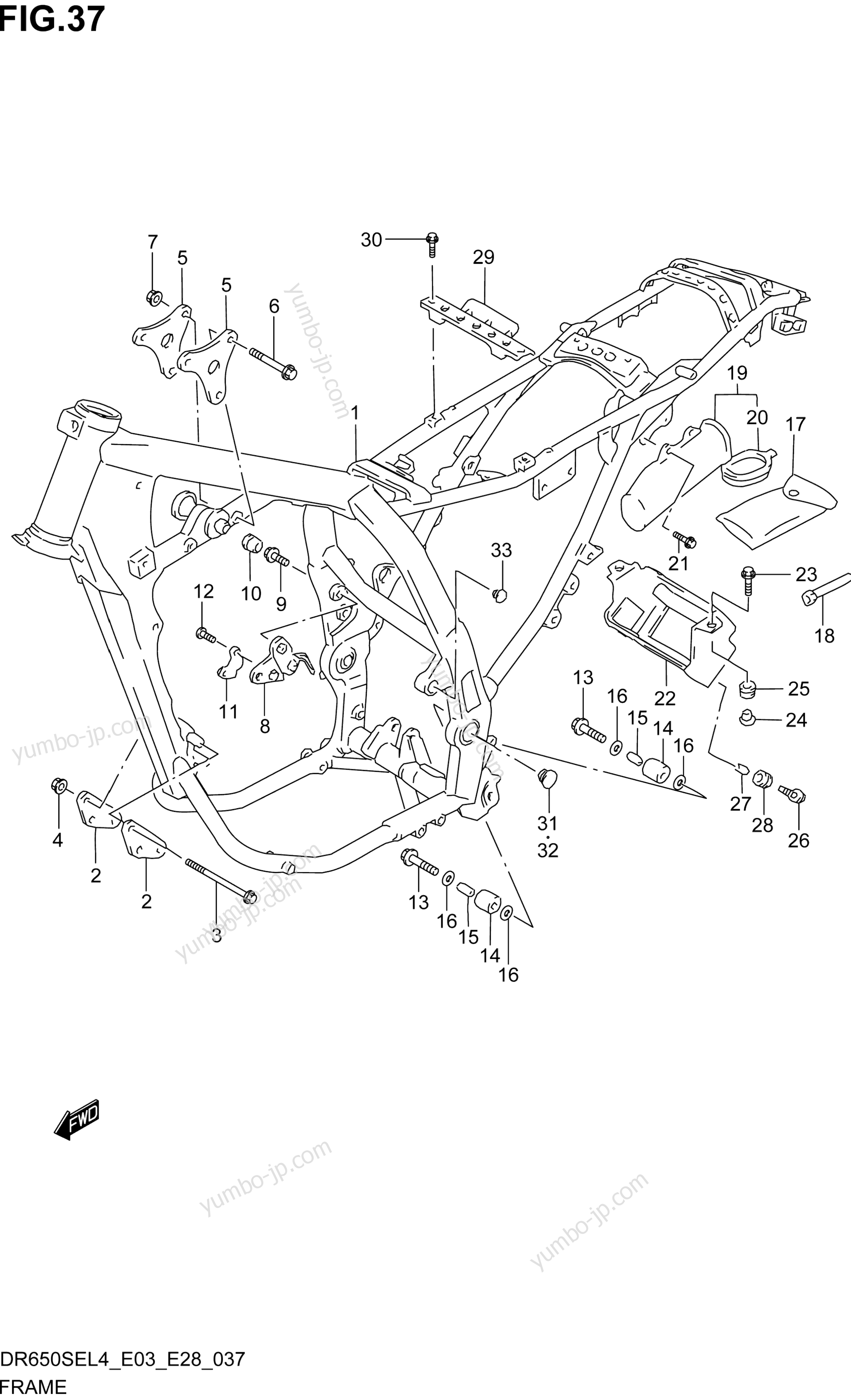FRAME (DR650SEL4 E28) for motorcycles SUZUKI DR650SE 2014 year