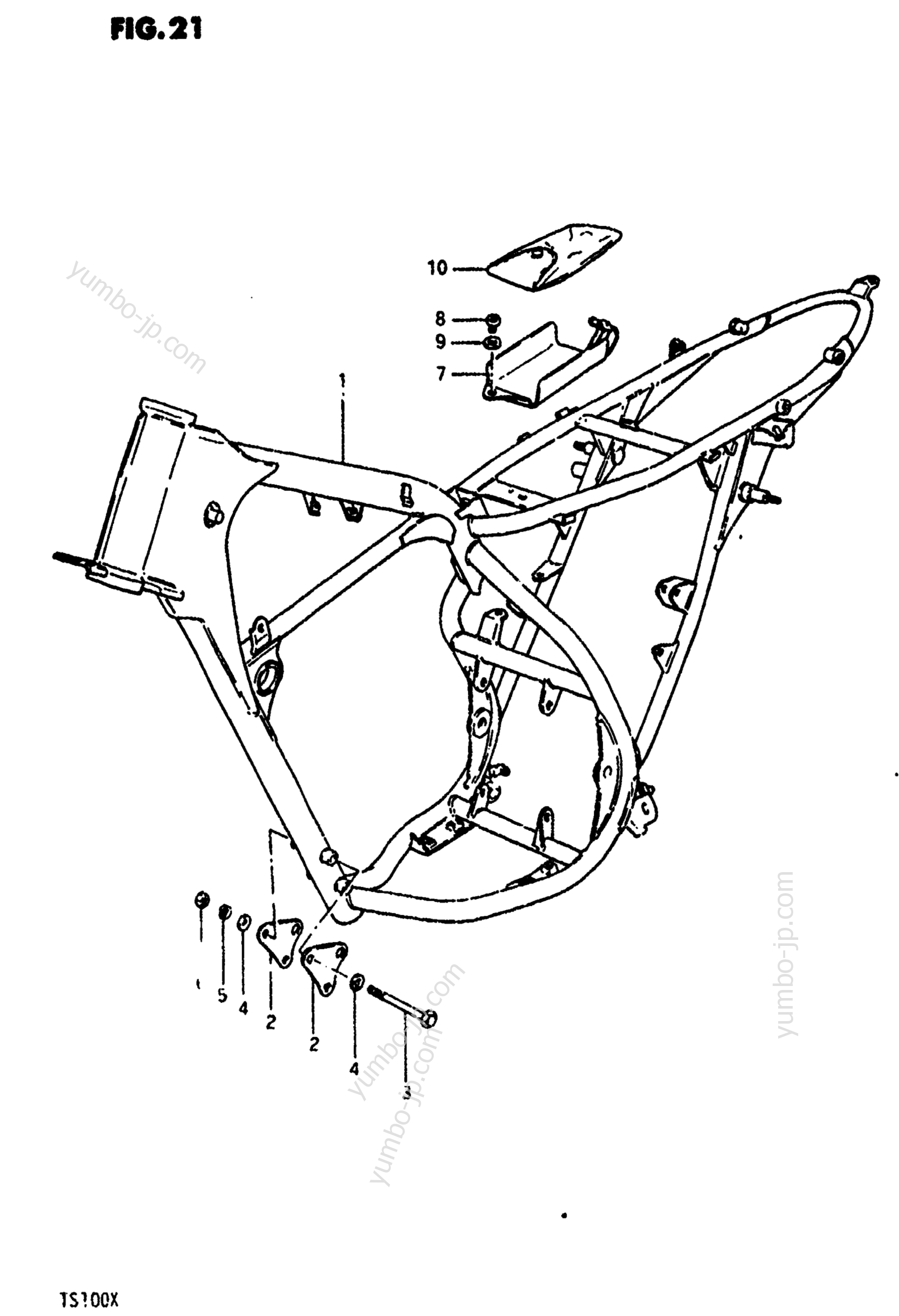 FRAME for motorcycles SUZUKI TS100 1980 year