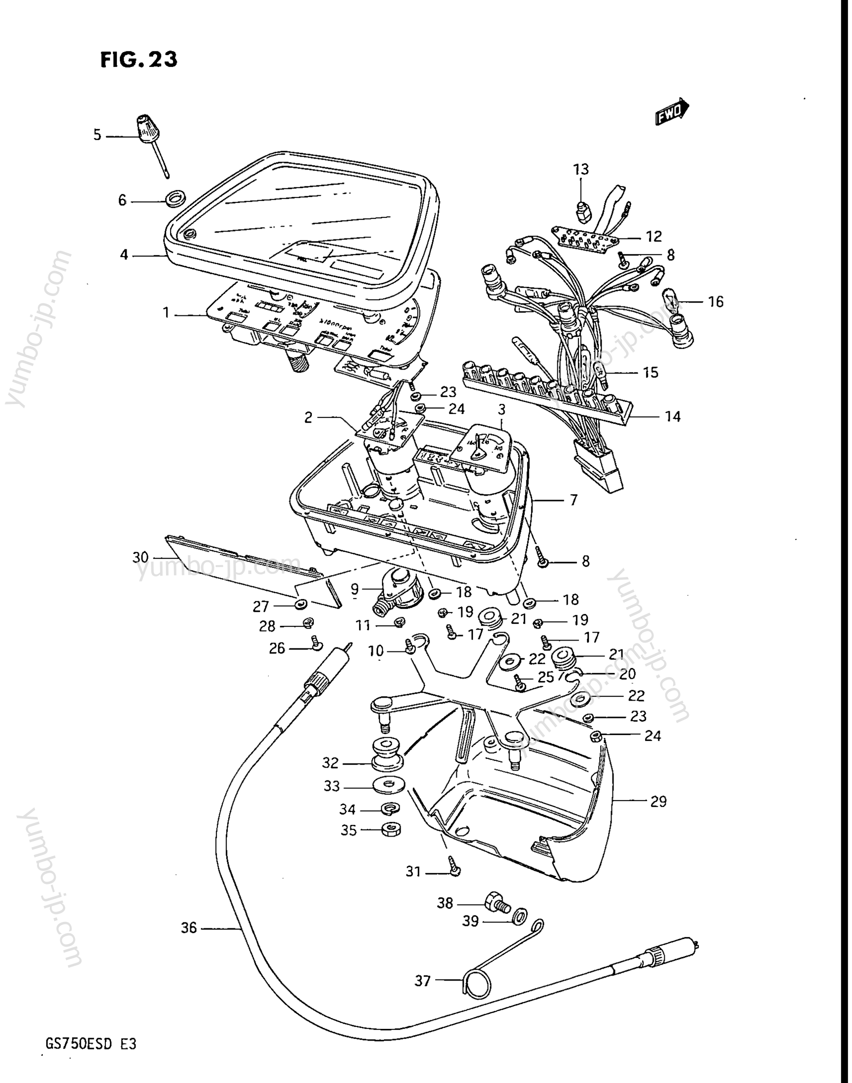 Speedometer - Tachometer for motorcycles SUZUKI GS750ES 1983 year