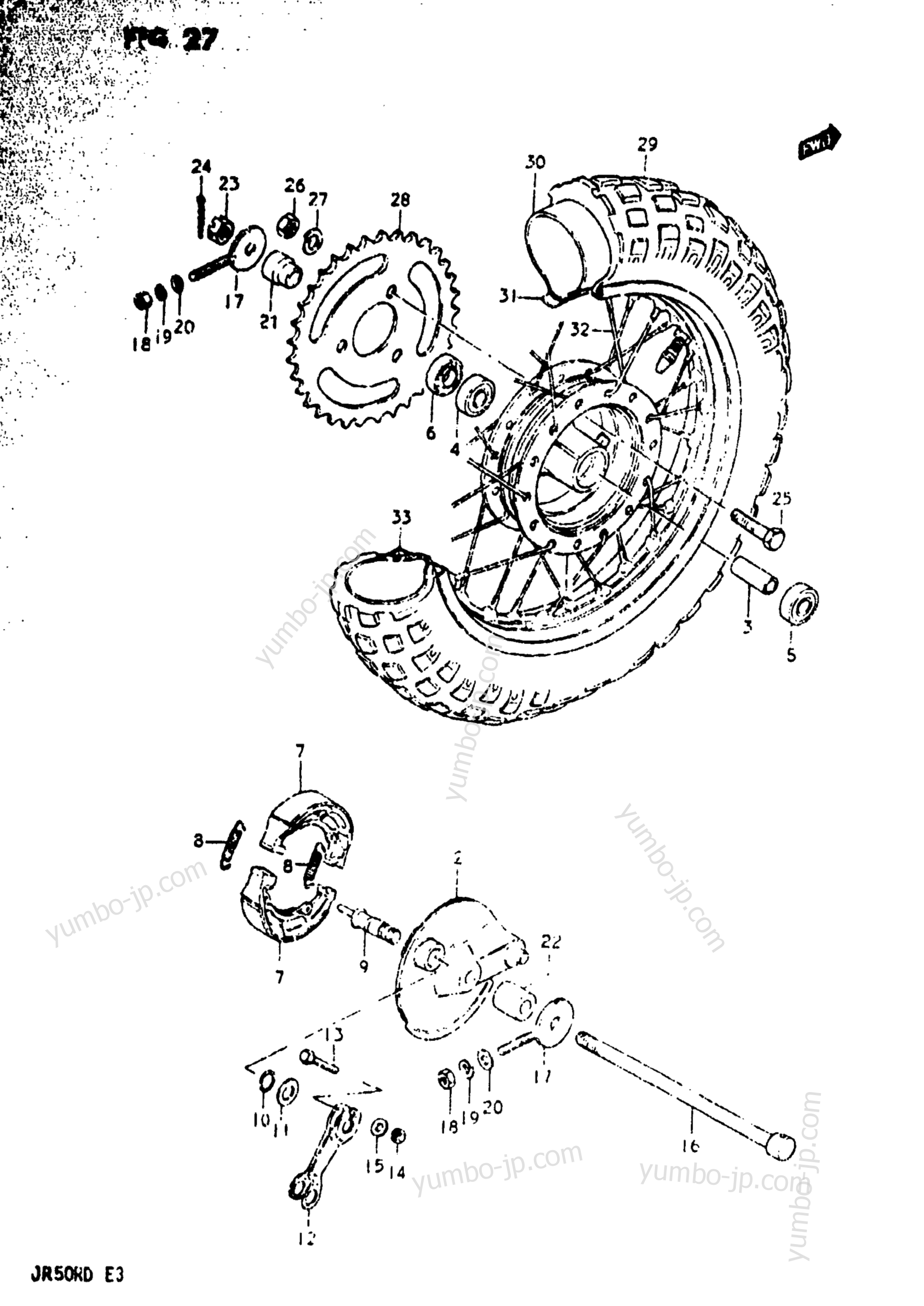 REAR WHEEL для мотоциклов SUZUKI JR50R 1983 г.