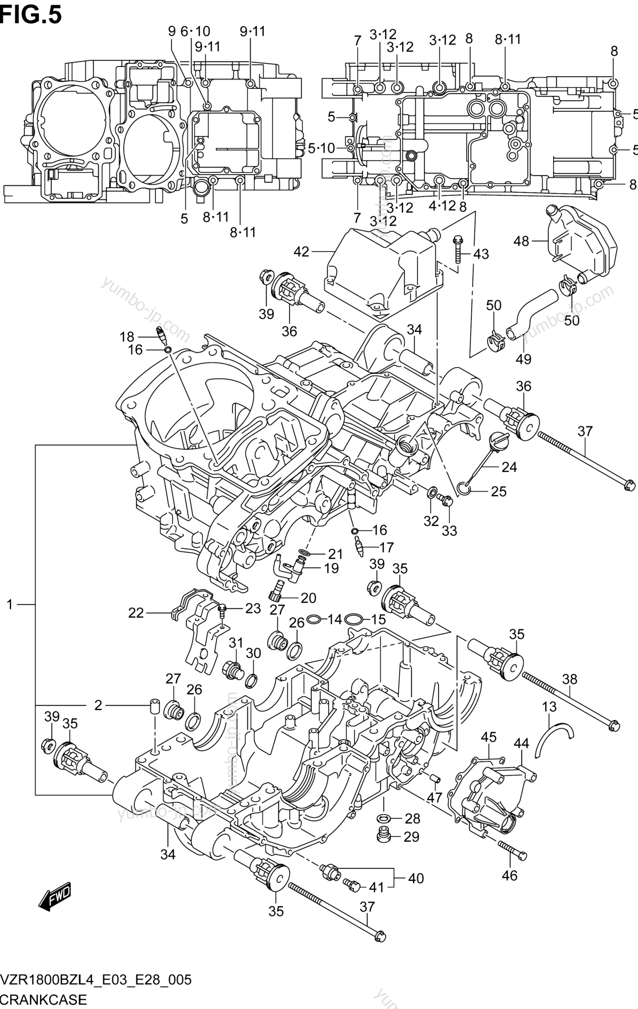 CRANKCASE for motorcycles SUZUKI VZR1800BZ 2014 year