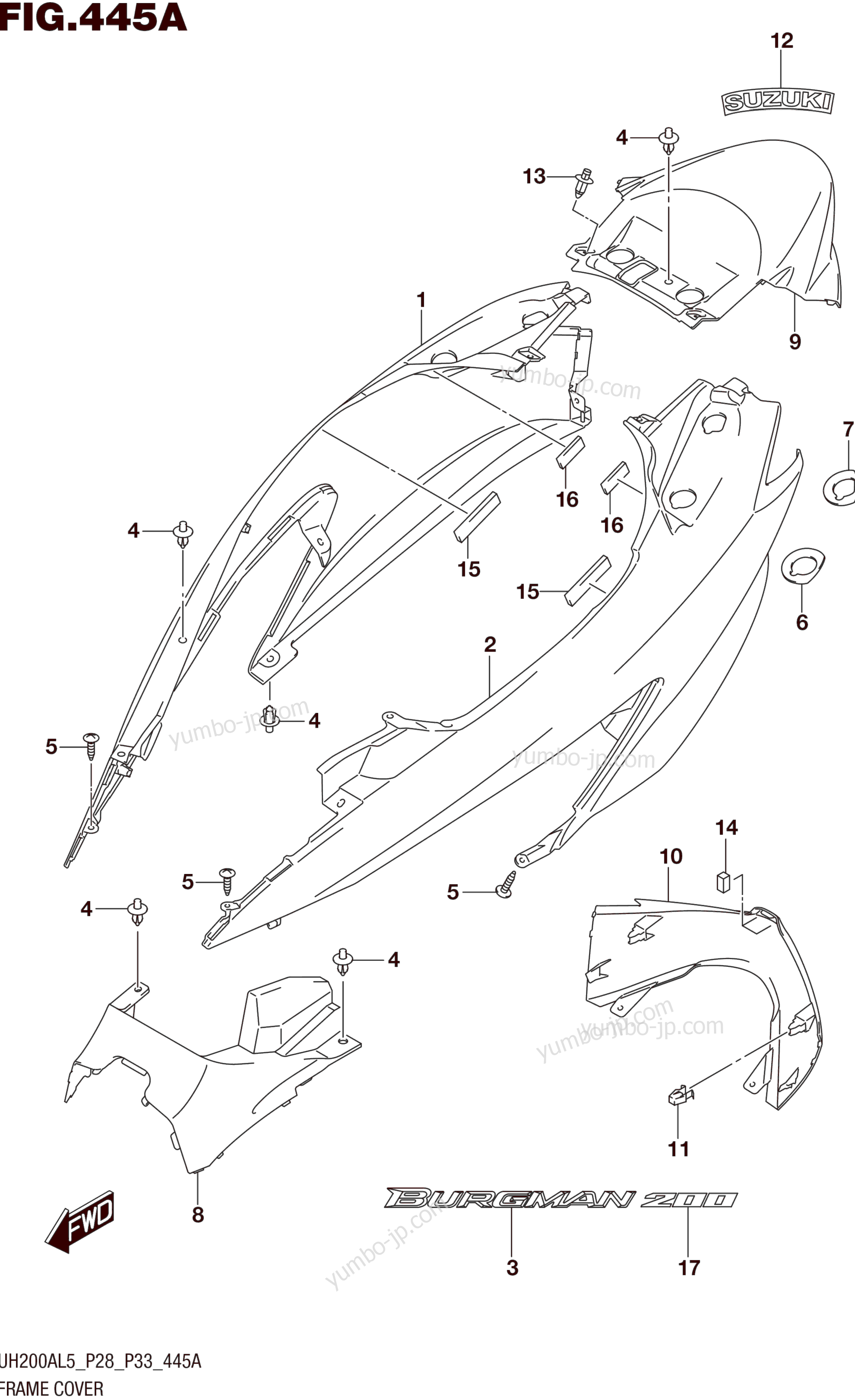 FRAME COVER for motorcycles SUZUKI UH200A 2015 year