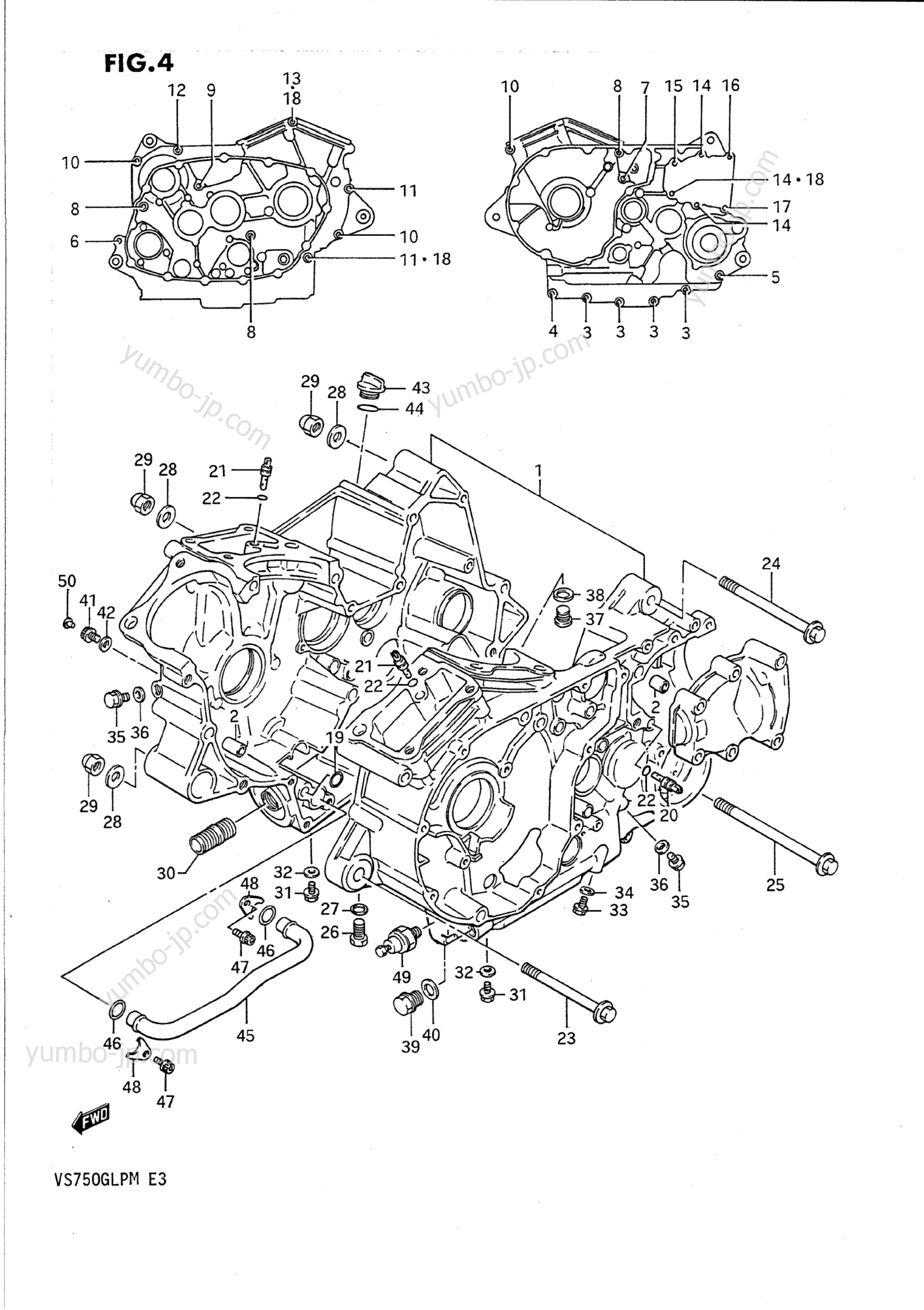 Крышка картера для мотоциклов SUZUKI Intruder (VS750GLP) 1990 г.