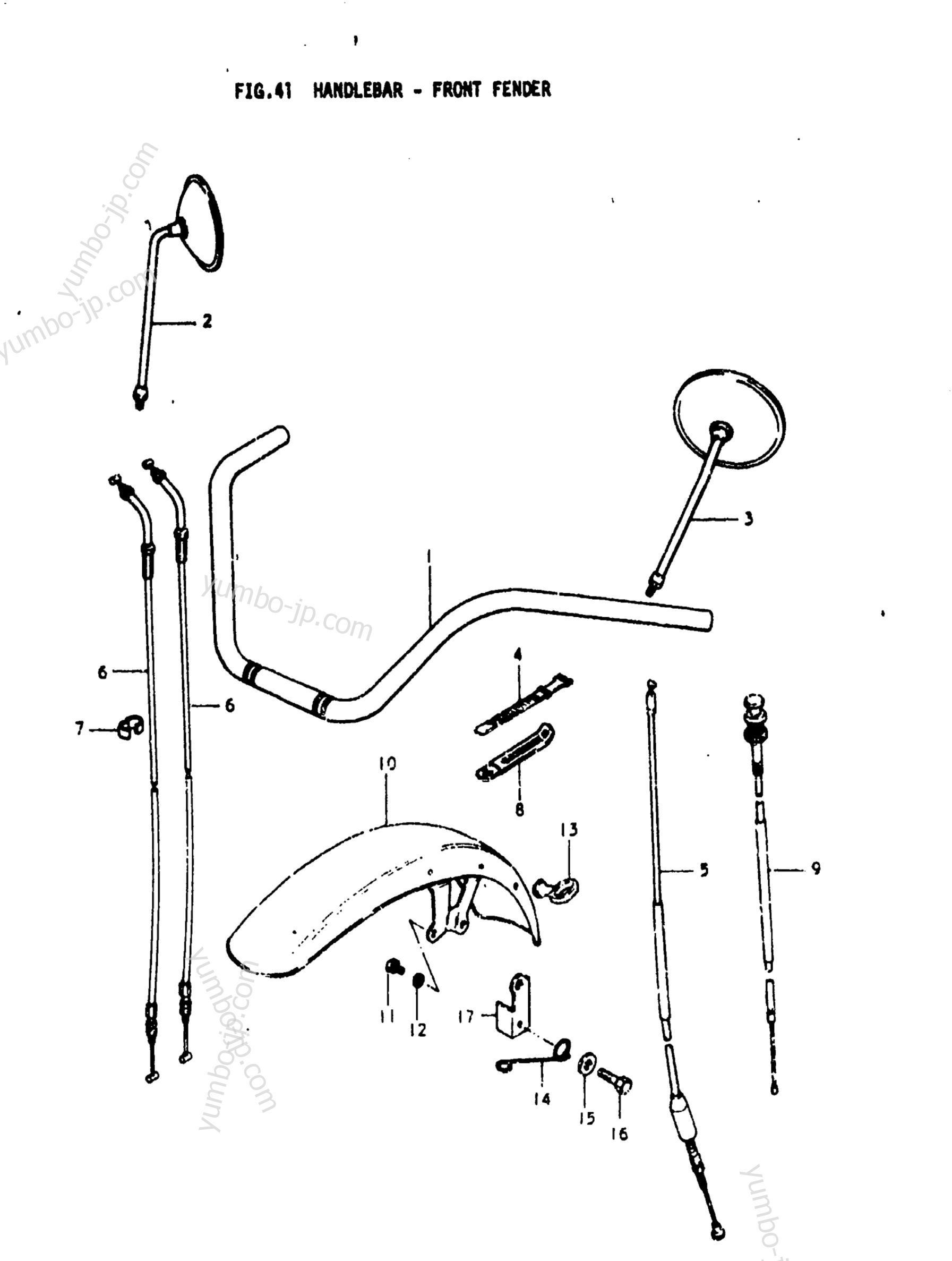 HANDLEBAR - FRONT FENDER for motorcycles SUZUKI GS750L 1979 year