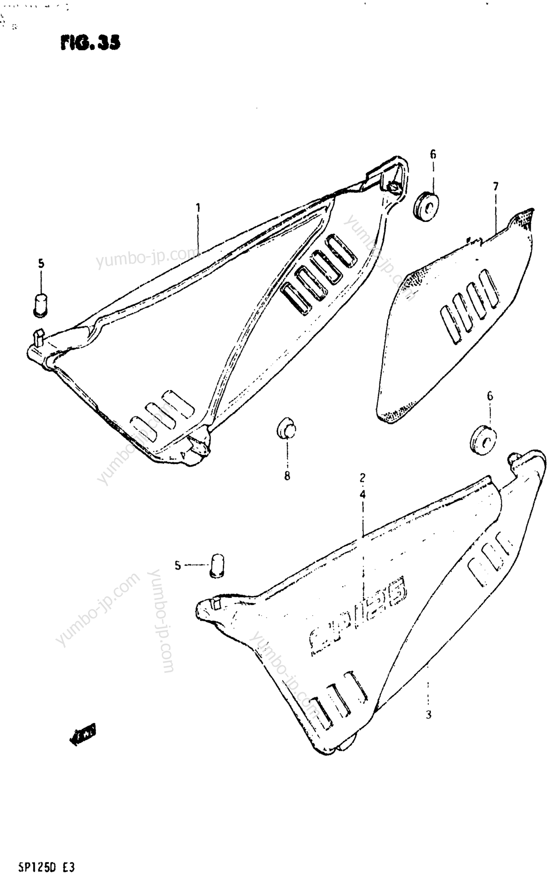 FRAME COVER (MODEL Z) for motorcycles SUZUKI SP125 1982 year