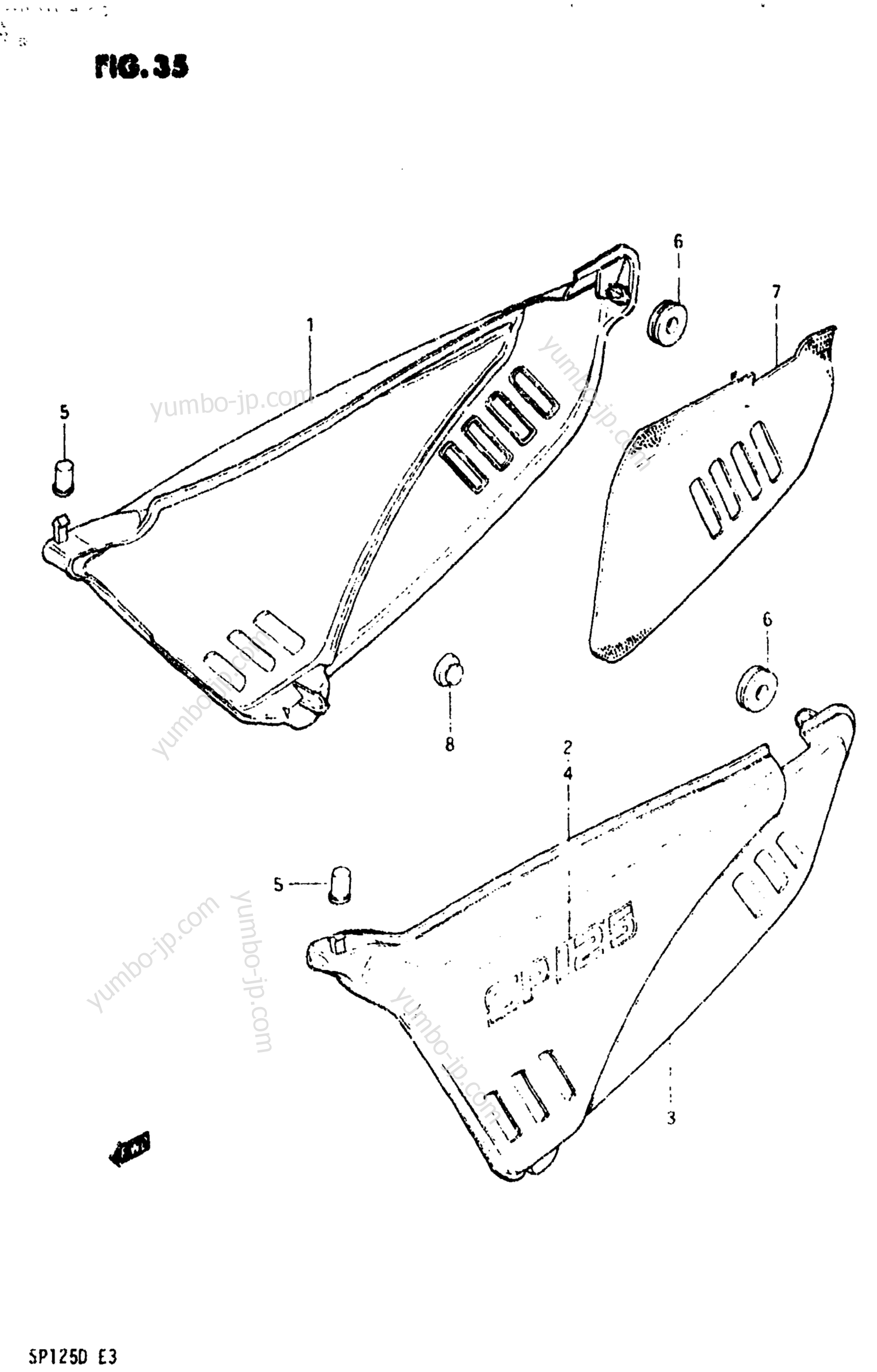 FRAME COVER (MODEL Z) for motorcycles SUZUKI SP125 1983 year