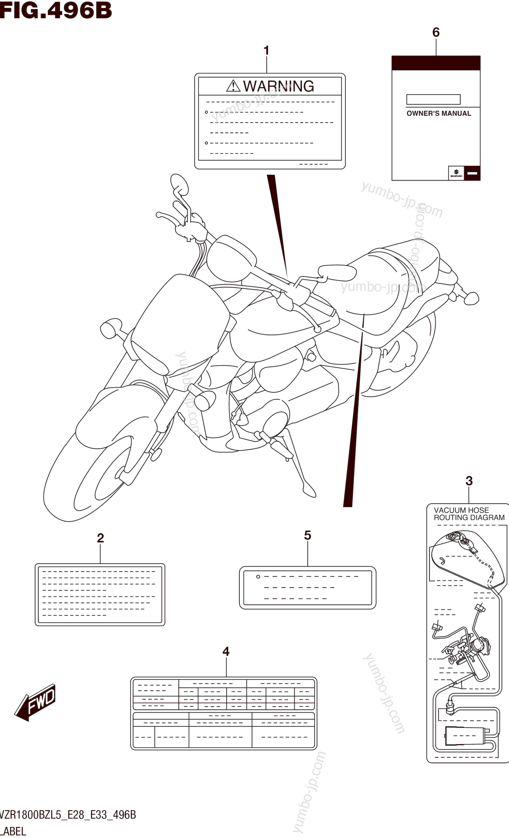 LABEL (VZR1800BZL5 E33) для мотоциклов SUZUKI VZR1800BZ 2015 г.