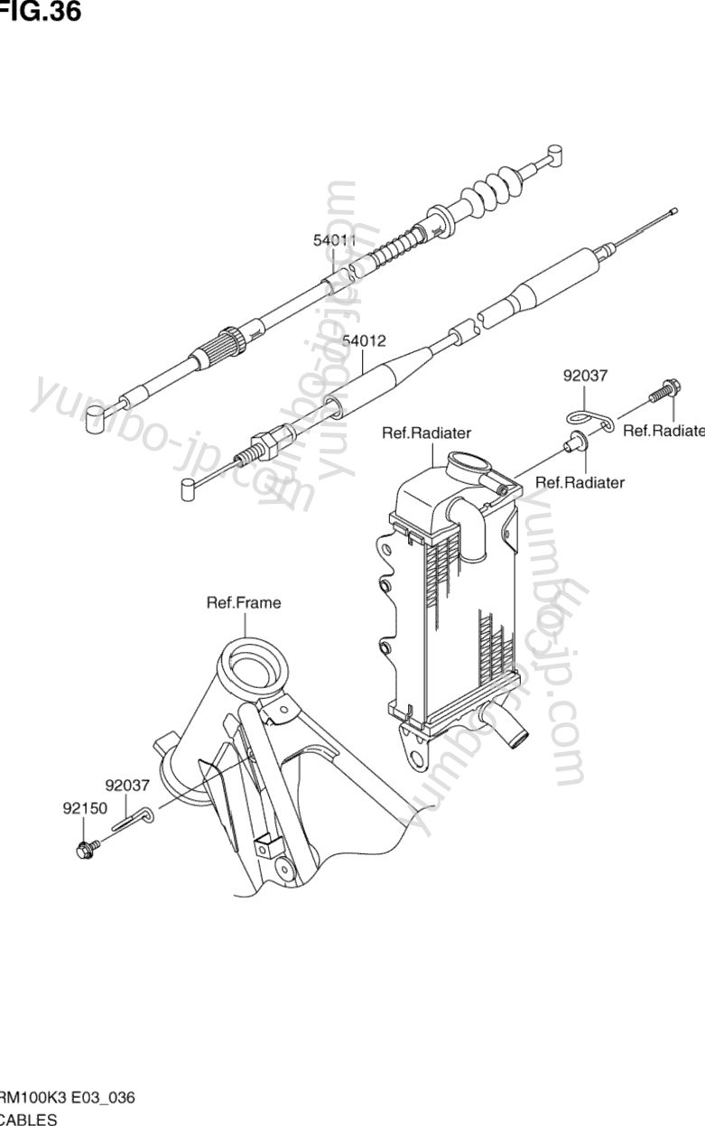 CABLES для мотоциклов SUZUKI RM100 2003 г.