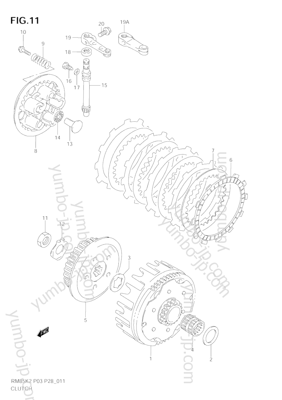 Устройство сцепления для мотоциклов SUZUKI RM85 2003 г.